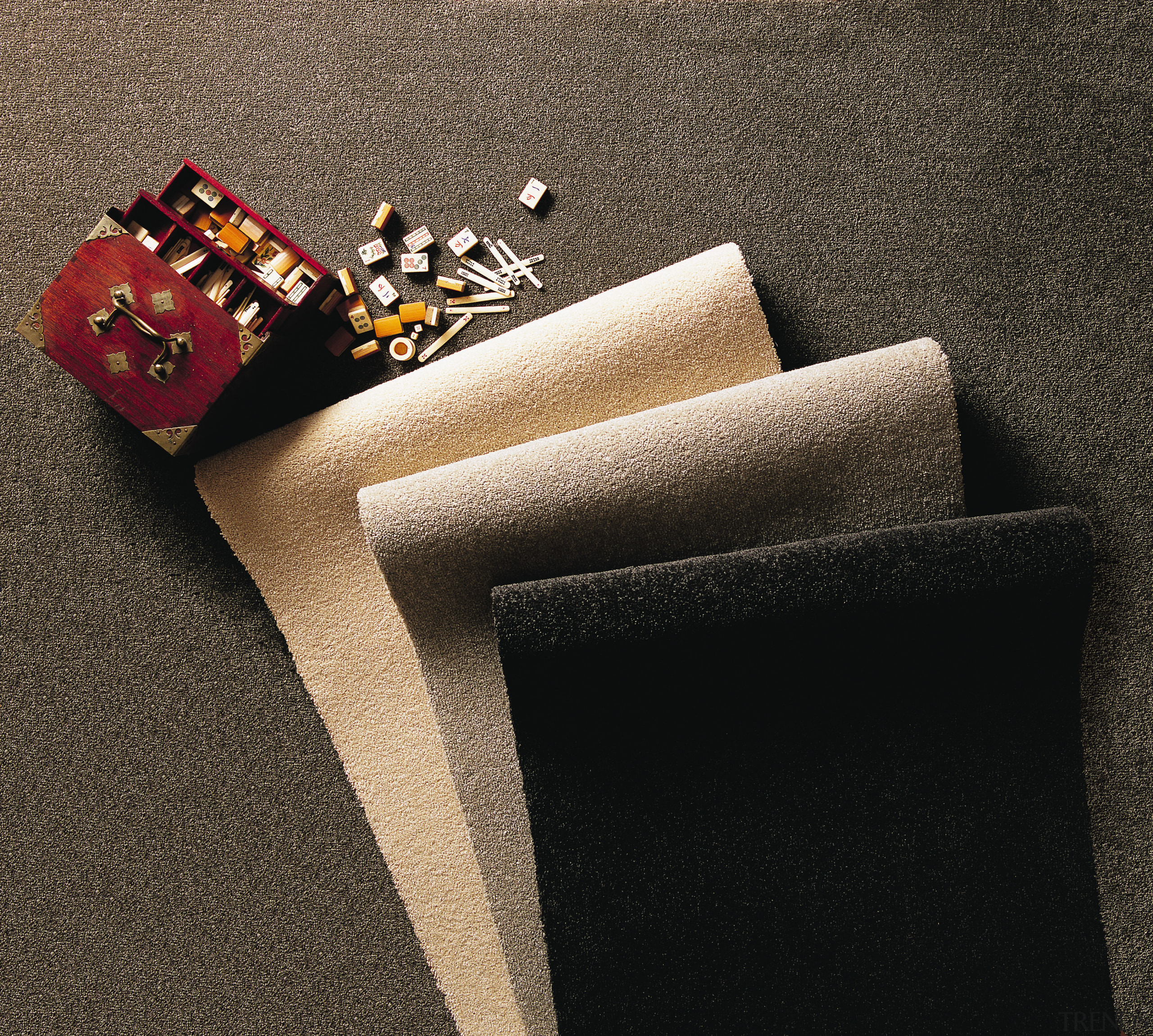 View of these carpet rolls - View of flooring, product design, black