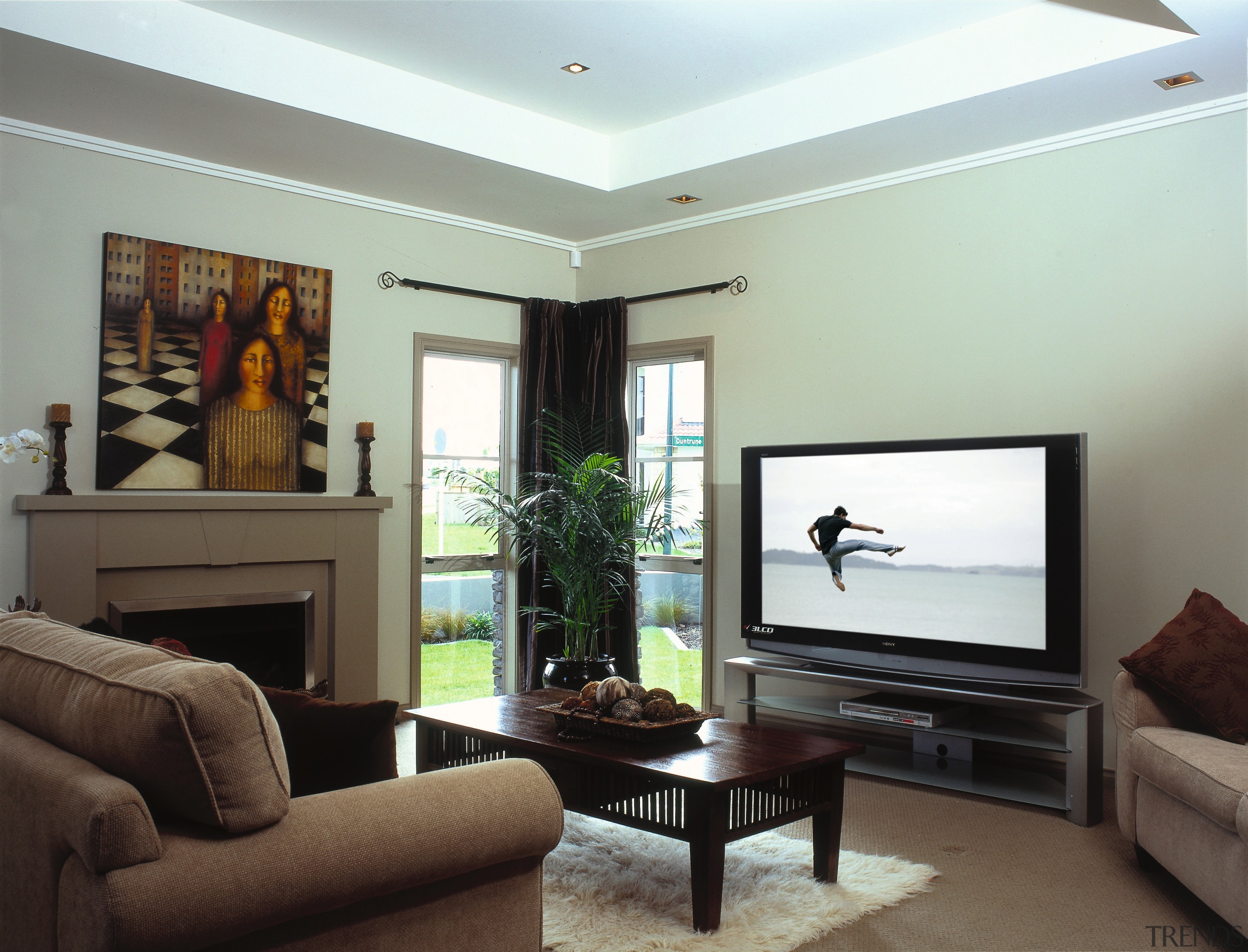 view of the lounge and sony's new ws60 ceiling, home, interior design, living room, property, real estate, room, wall, window, white, black