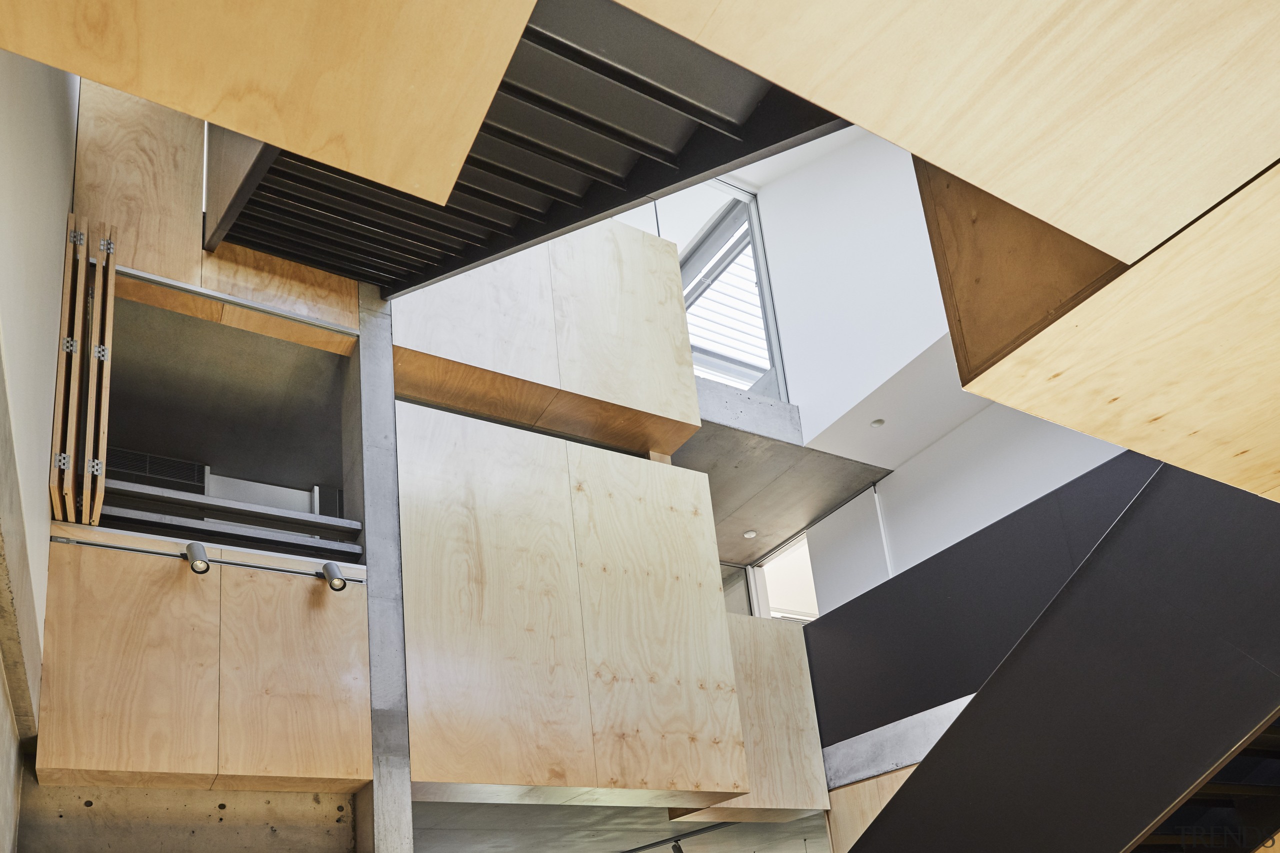 ​​​​​​​With architectural cut-outs, acute angles and the under-sides orange