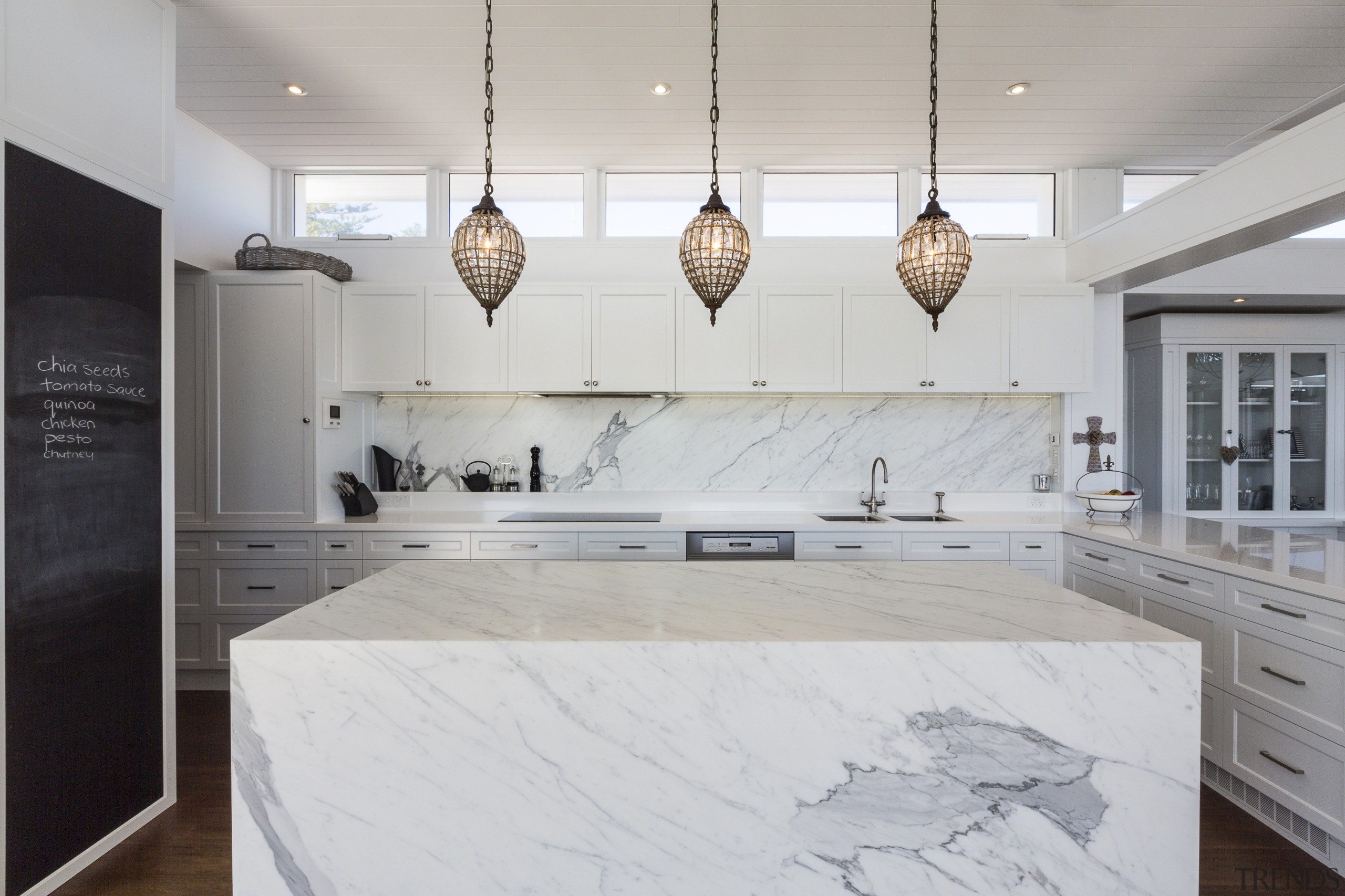 This kitchen, in a new beachfront house designed architecture, countertop, cuisine classique, floor, interior design, kitchen, room, gray