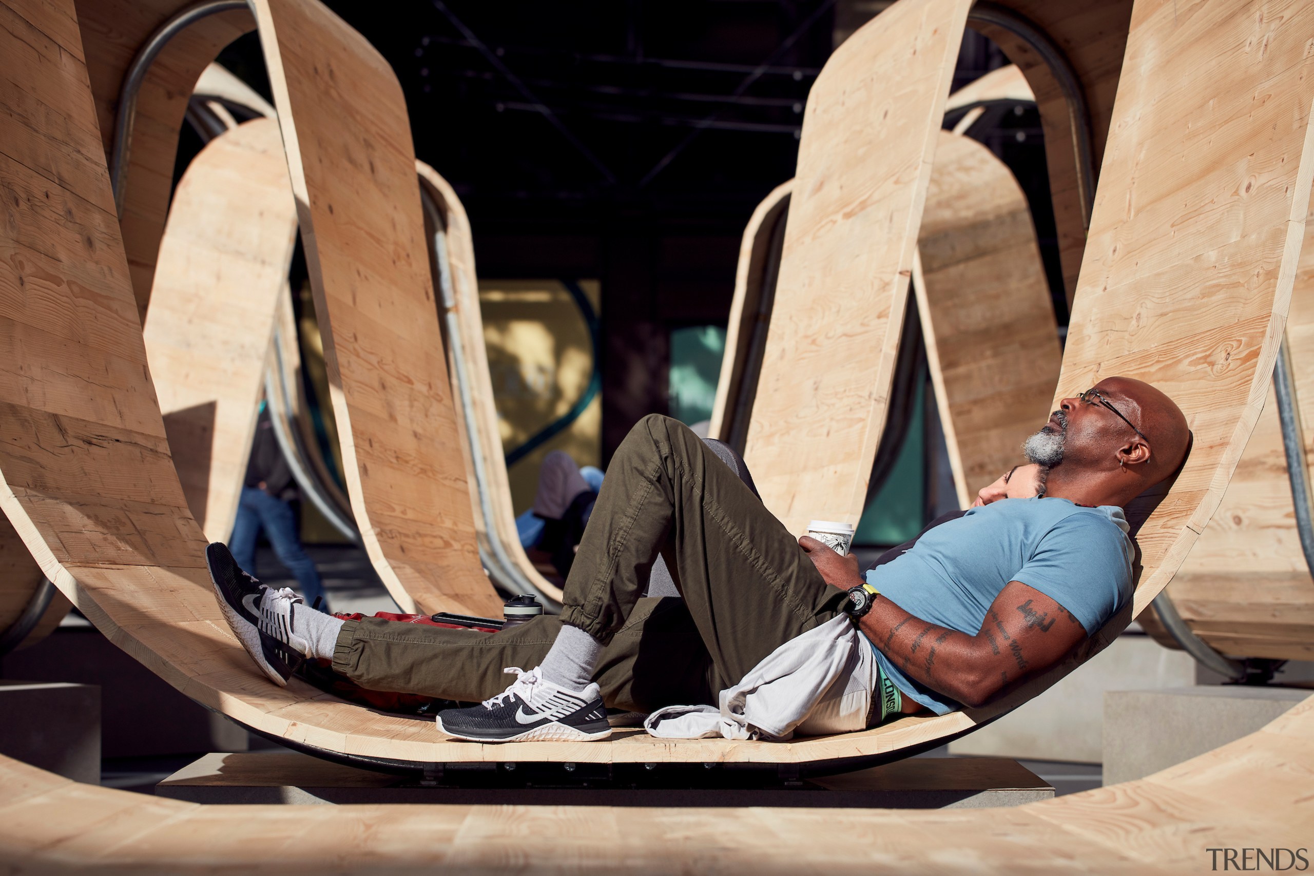 The curves raise up to create backrests and comfort, orange, black