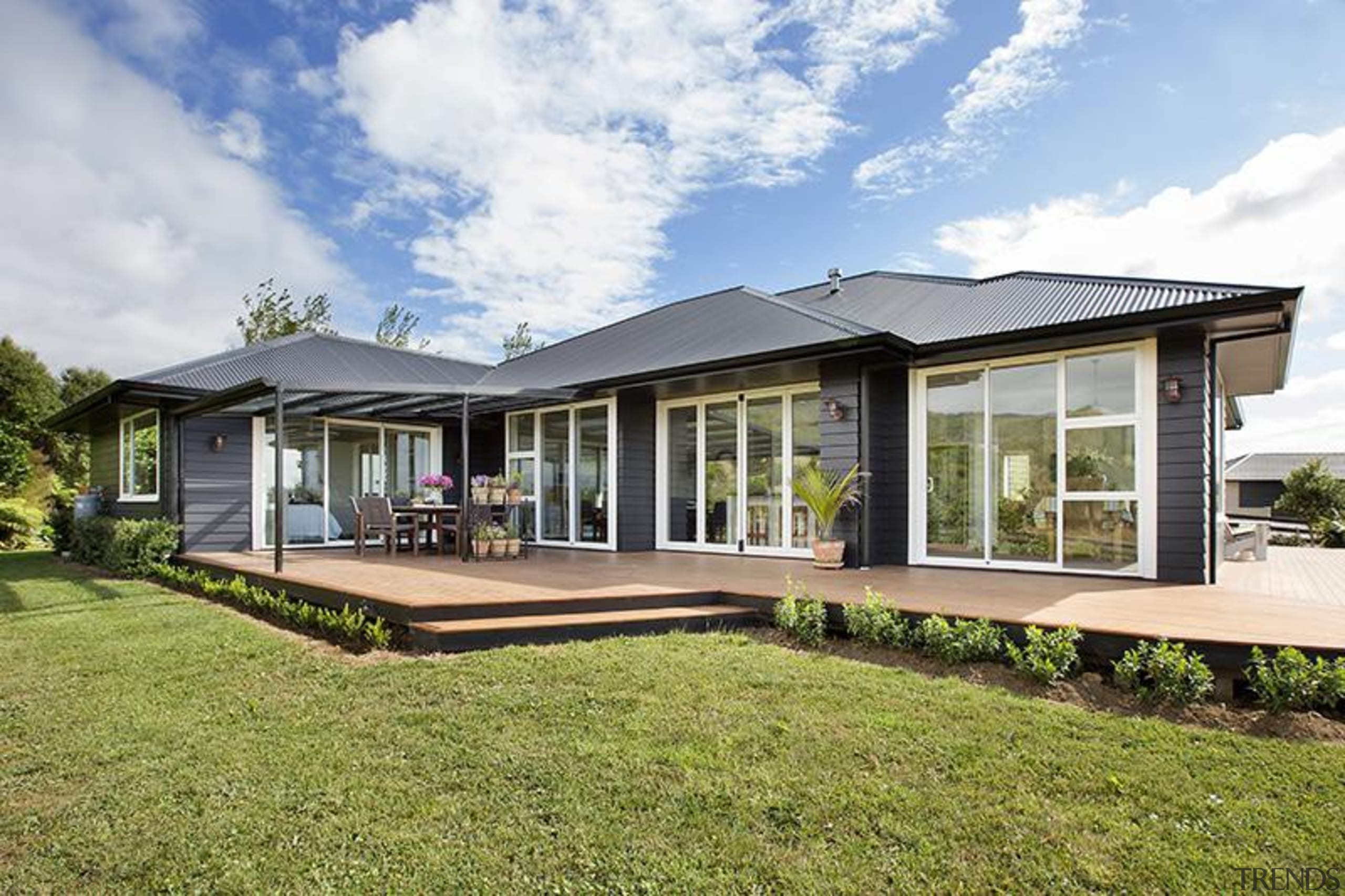 Fowler Homes Tauranga.Gold reserve winner and National finalist architecture, cottage, elevation, estate, facade, farmhouse, home, house, property, real estate, white, brown
