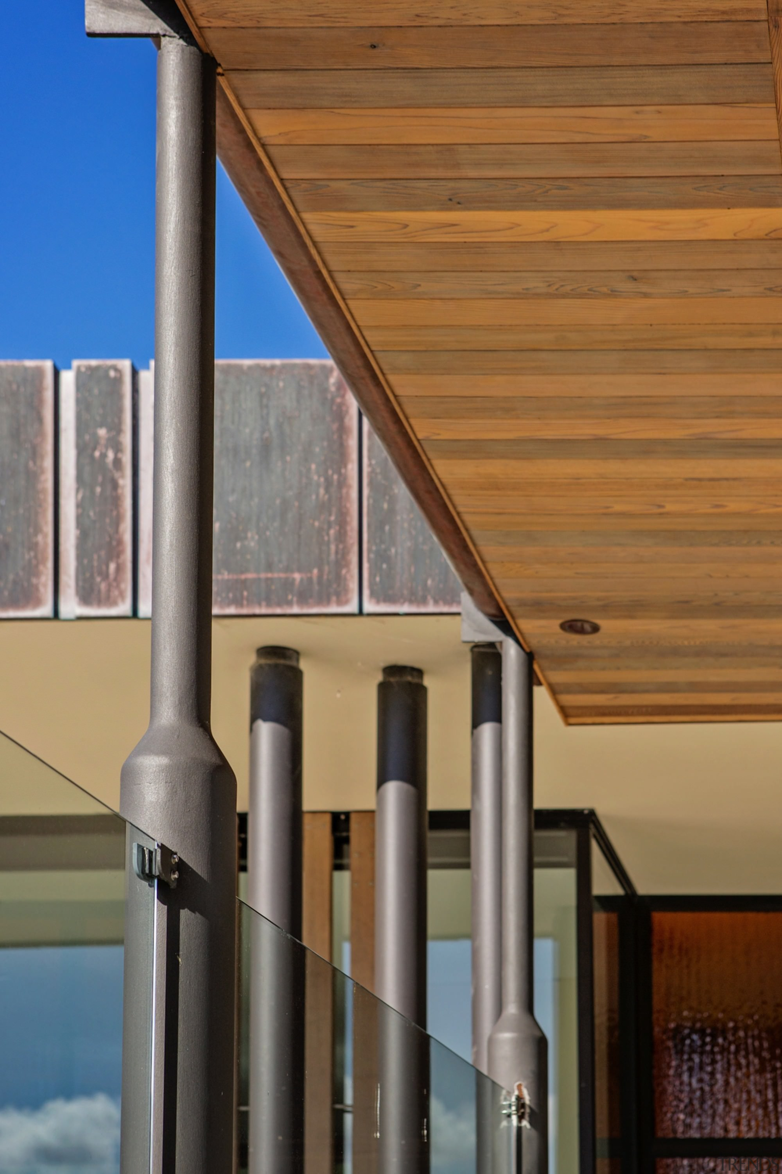 The Lake House – Resene Architectural Design Awards architecture, column, daylighting, facade, lighting, roof, structure, brown