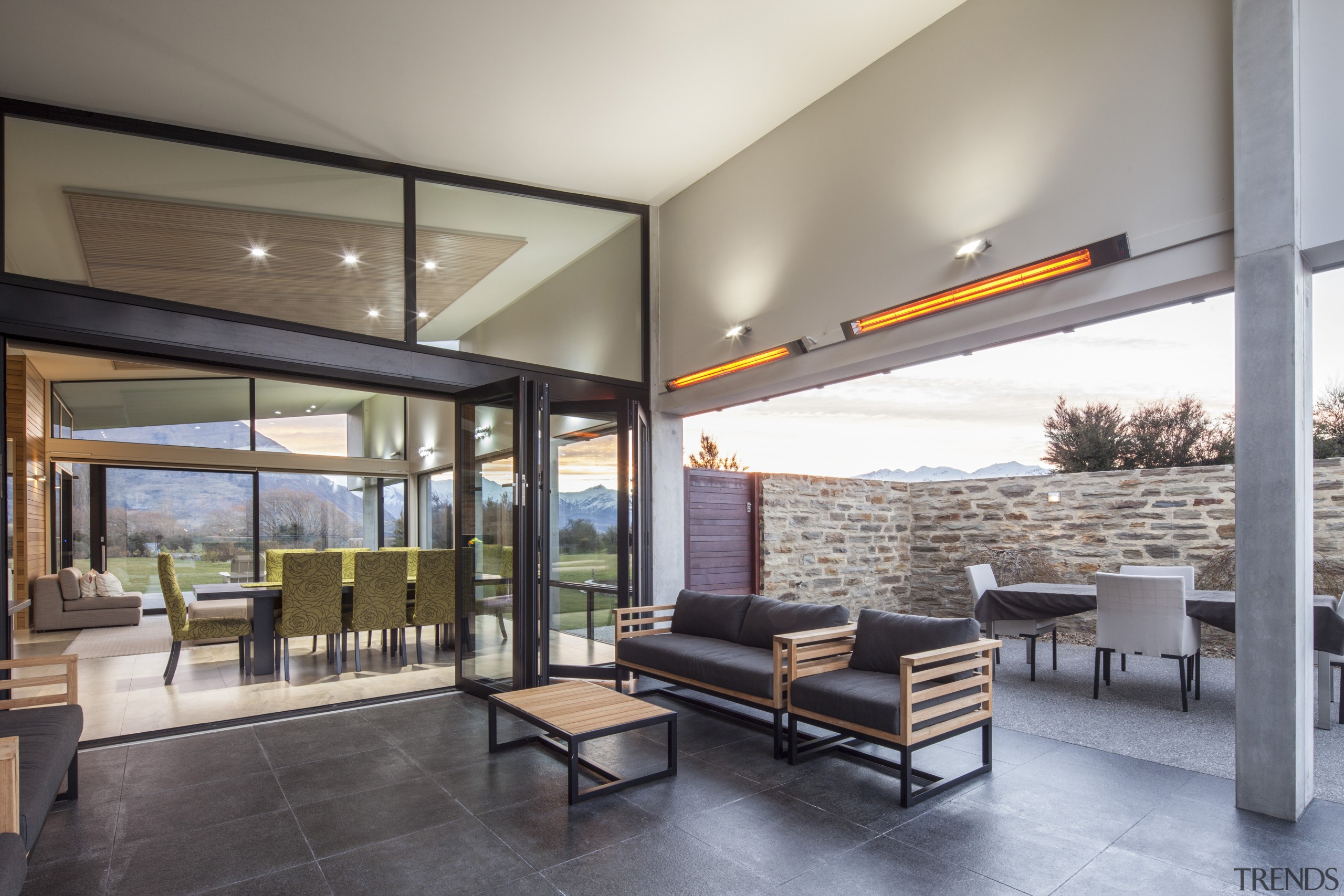 Floor-to-ceiling windows are triple glazed in this house architecture, ceiling, house, interior design, living room, lobby, real estate, window, gray