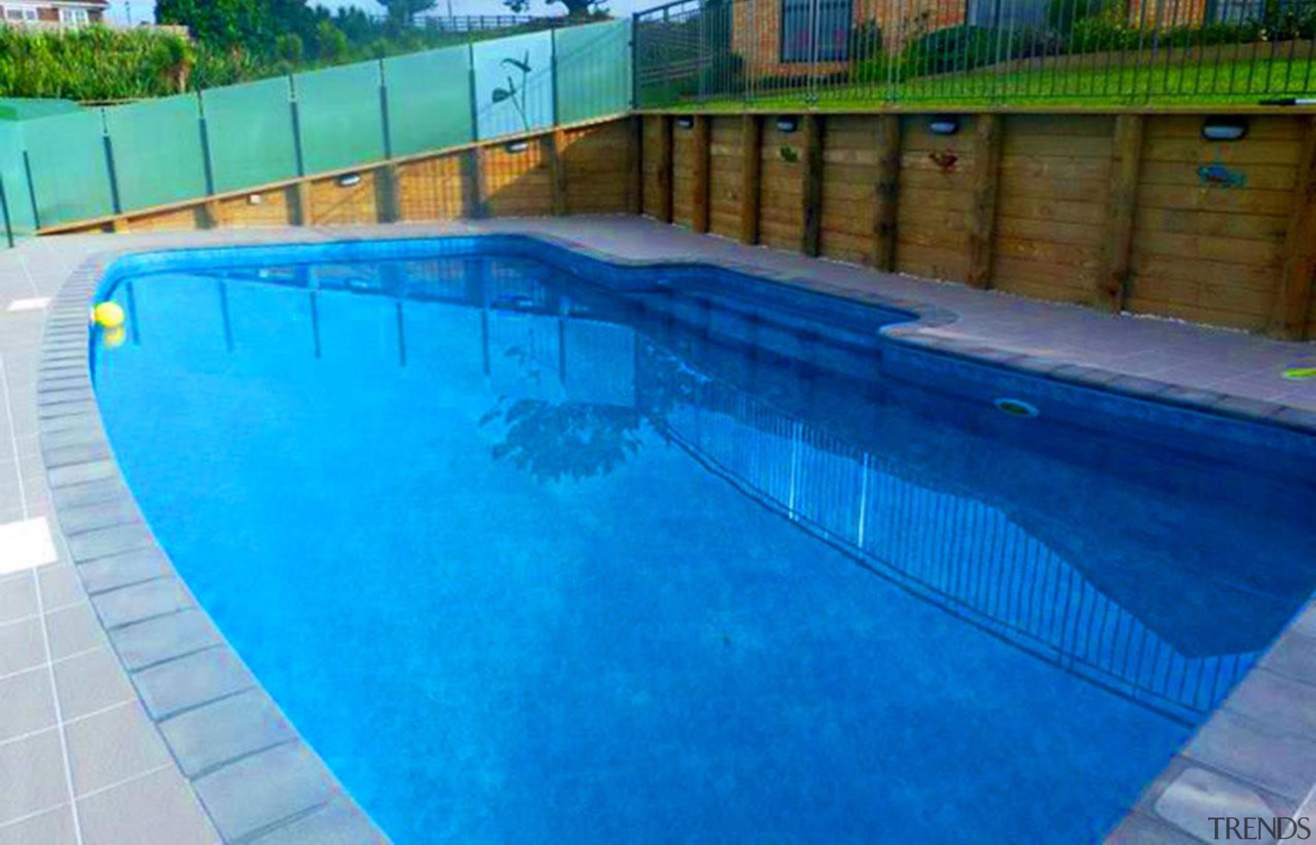 Bronze Award recipient for Residential Swimming Pools under area, backyard, composite material, fence, leisure, leisure centre, property, swimming pool, water, water resources, teal