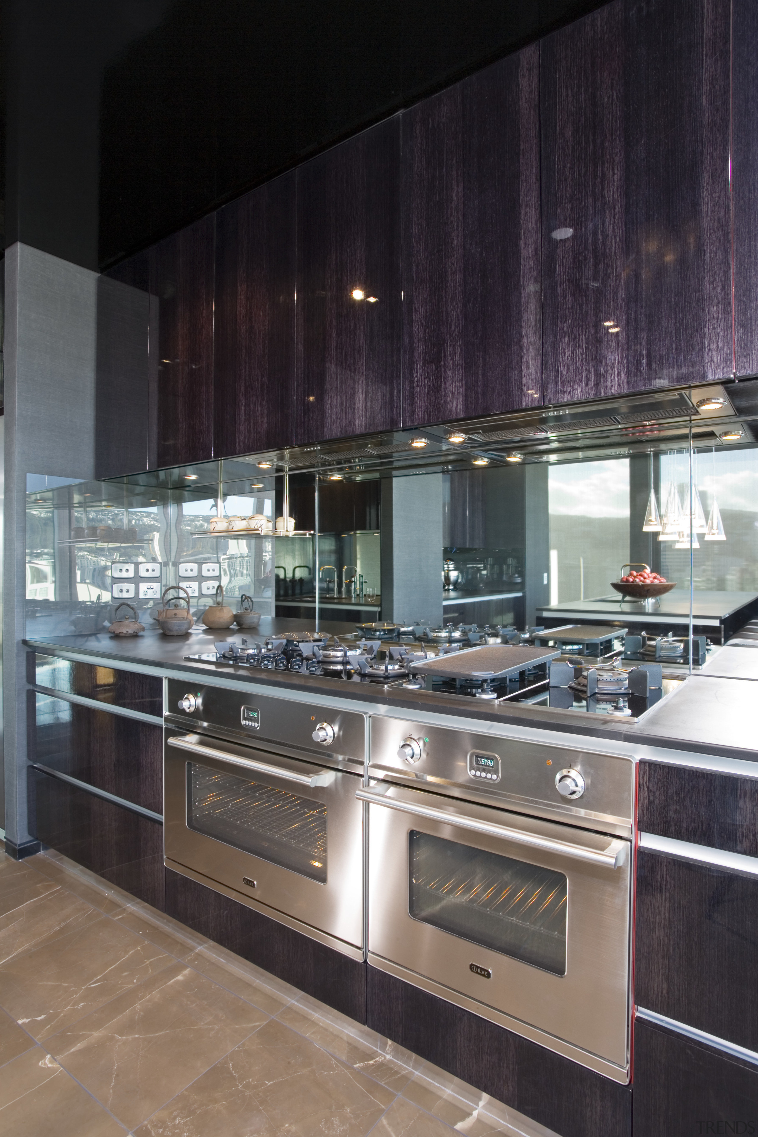 View of kitchen desihned by Architect Angela Foster cabinetry, countertop, cuisine classique, home appliance, interior design, kitchen, kitchen stove, room, black