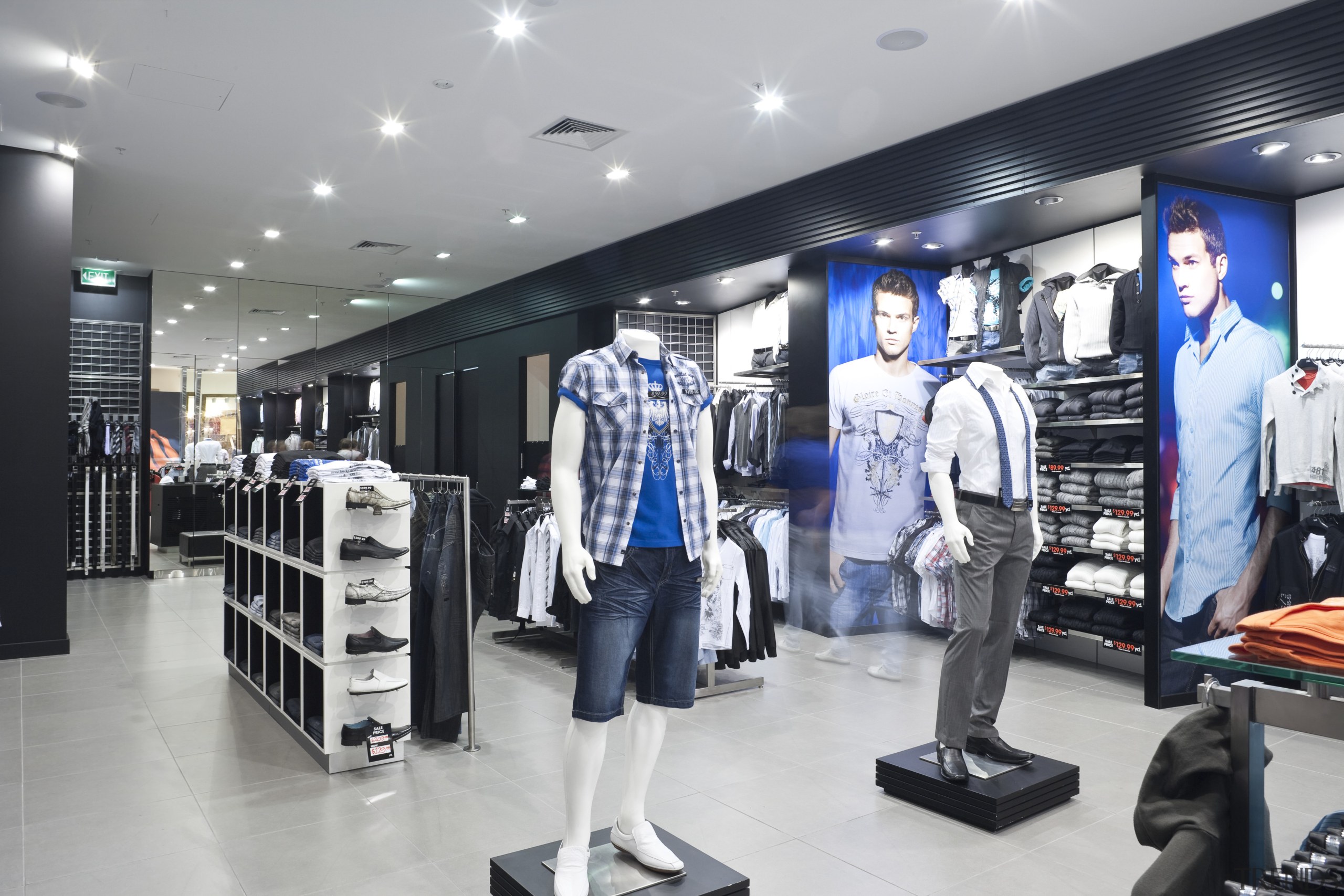 View of shops fitted by Dimension Shopfitters. - boutique, product, retail, technology, gray, black