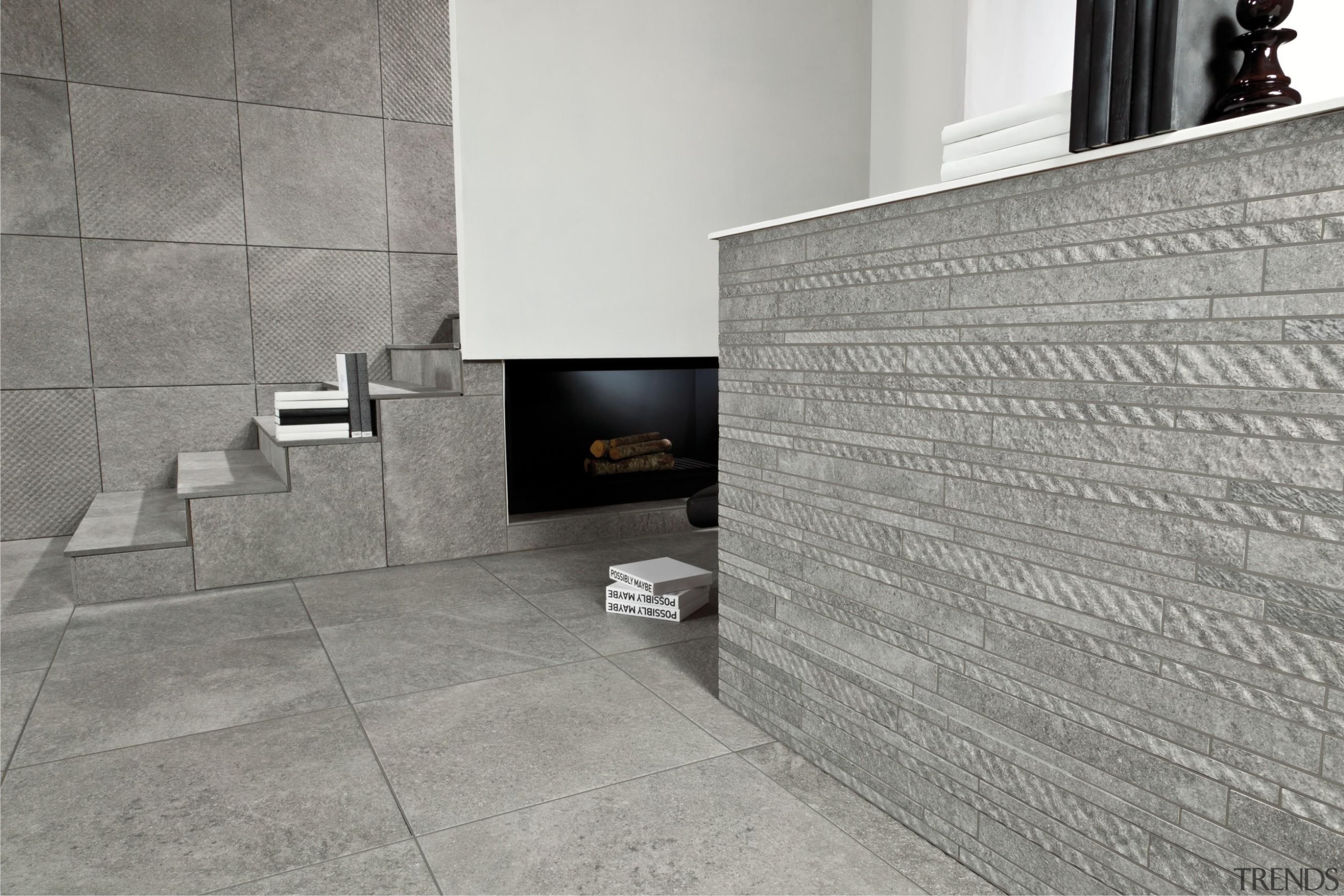 Wire grey interior wall and floor tiles - architecture, floor, flooring, interior design, tile, wall, gray