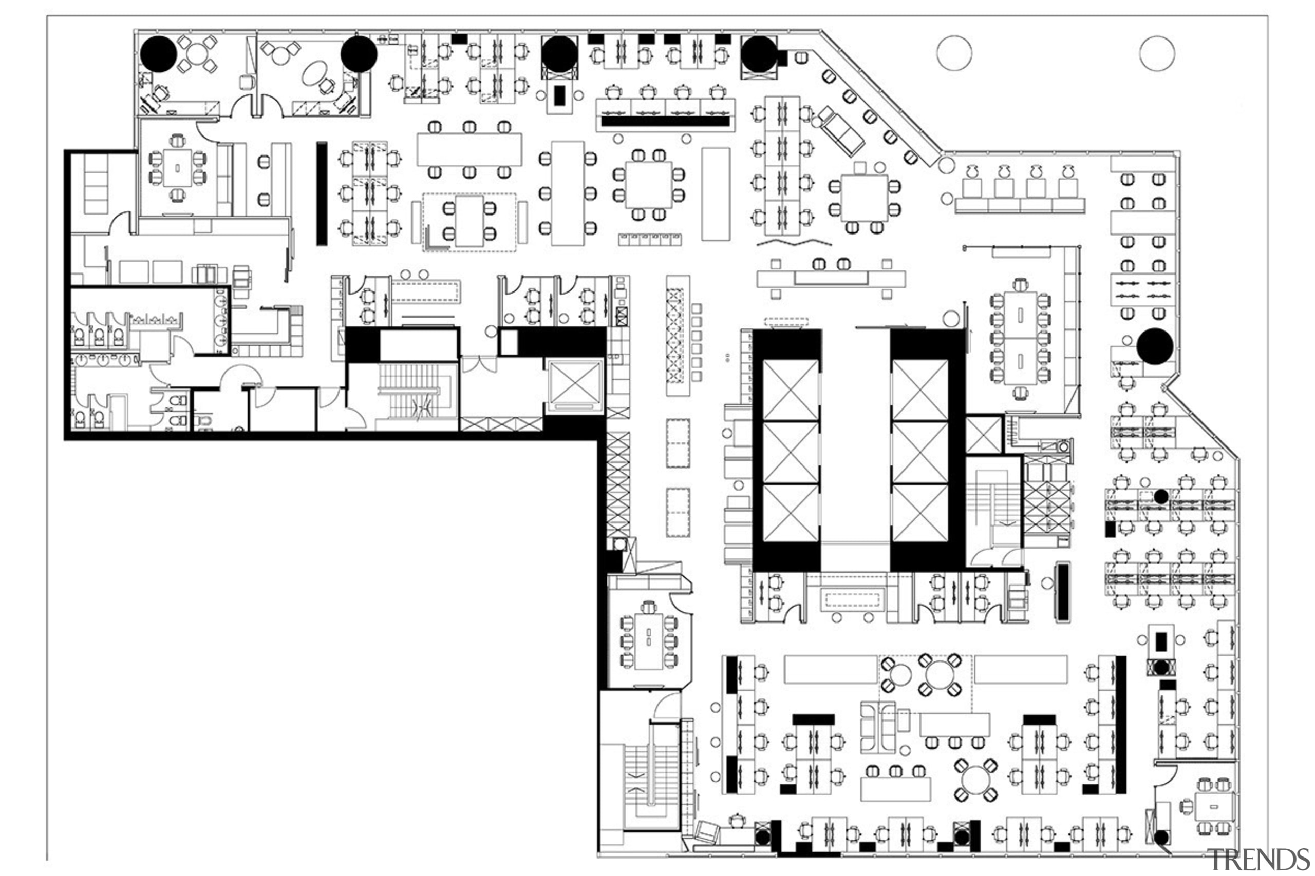 The M Moser Hong Kong floorplan shows a area, black and white, design, diagram, drawing, floor plan, font, line, plan, schematic, technical drawing, text, white