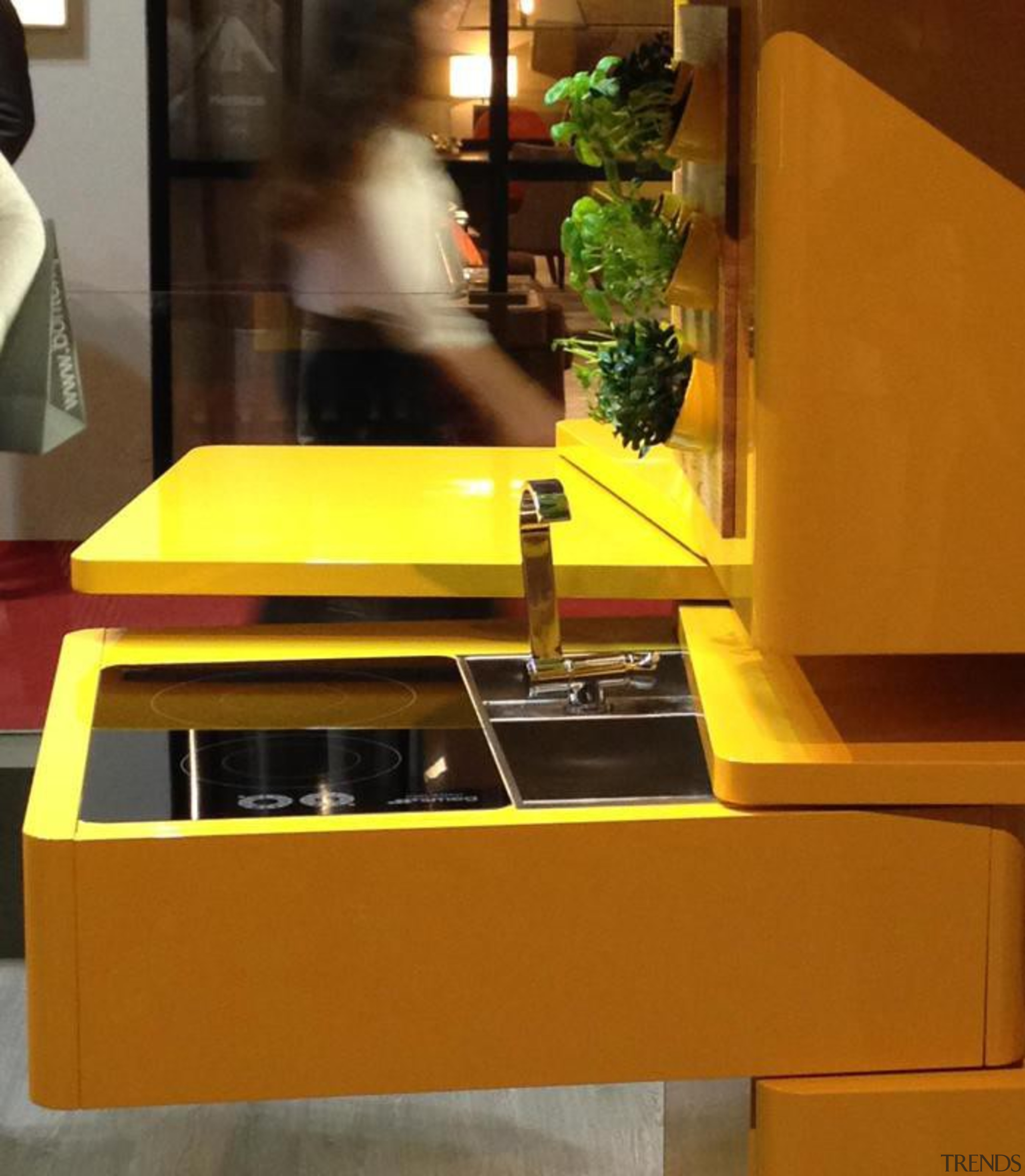 Forget 'bigger is better'; in the eco-conscious yet desk, furniture, interior design, product design, table, yellow, brown