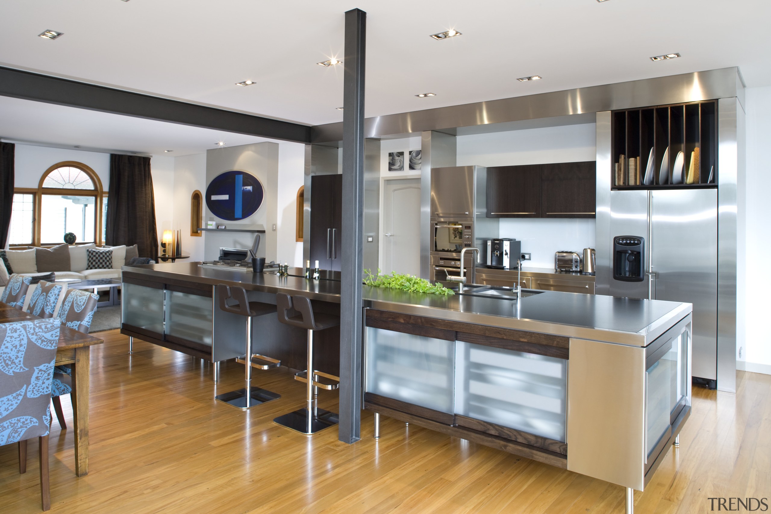 The kitchen, designed by architect Gordon Moller and countertop, interior design, kitchen, white