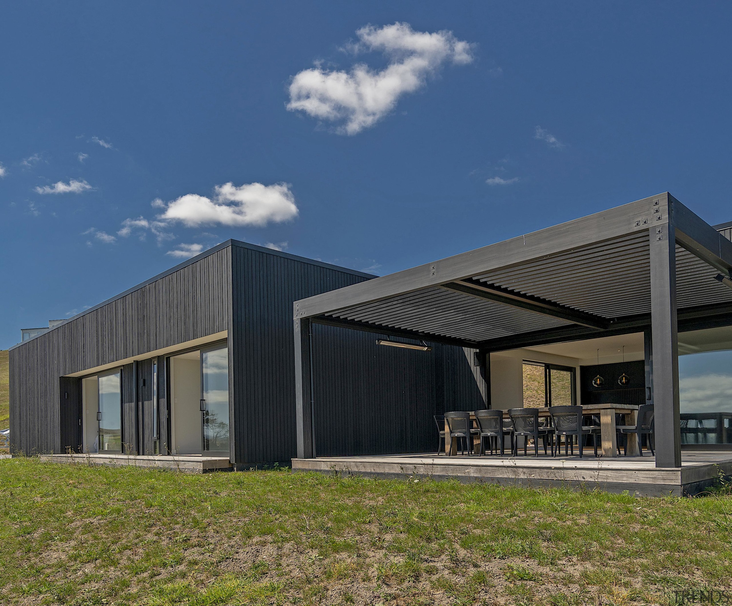 Graeme Campbell / Landmark Homes – Winner – architecture, building, design, facade, home, house, property, real estate, roof, sky, blue