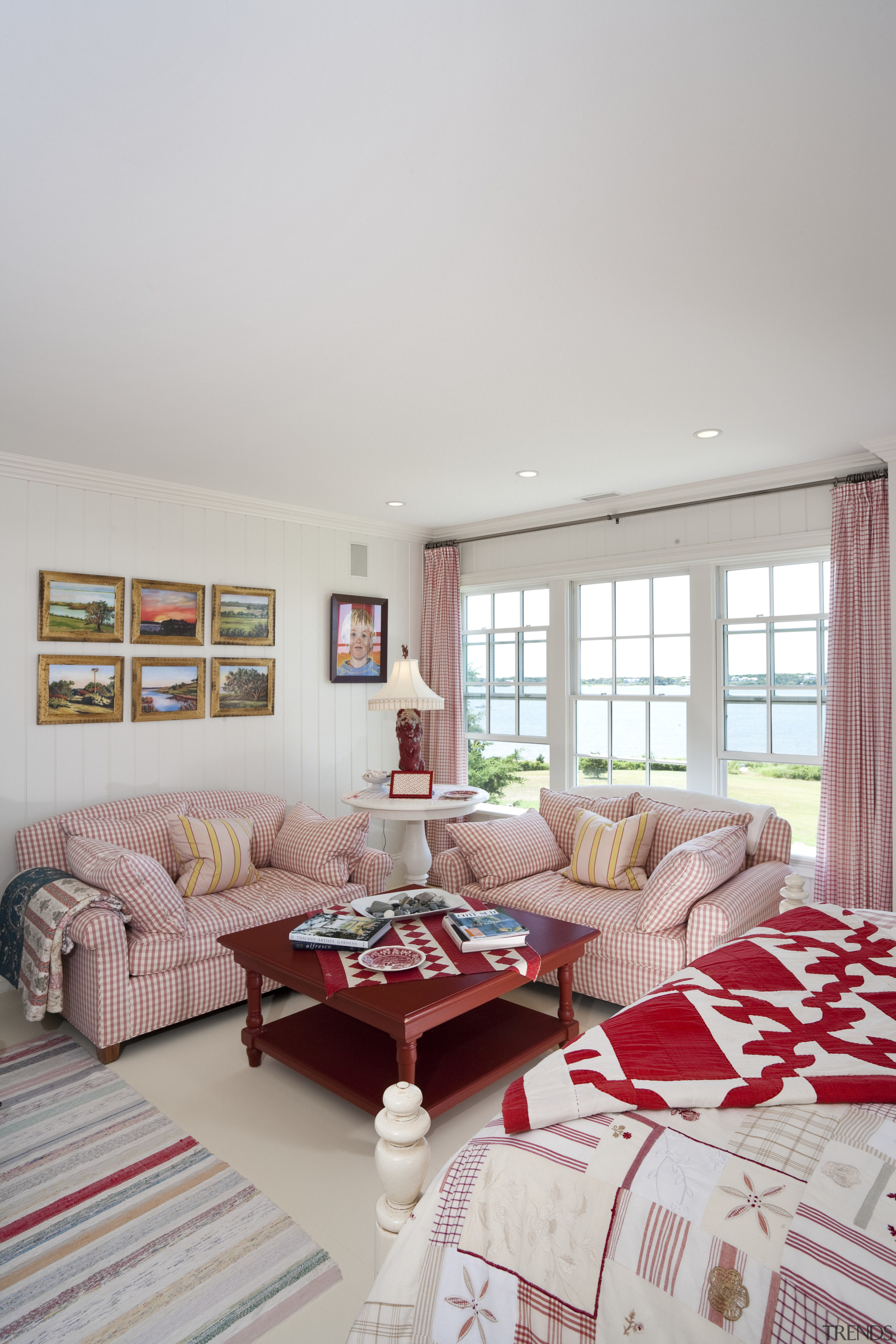 Traditional New England shingle-style homes dot the coastline bedroom, ceiling, floor, home, house, interior design, living room, real estate, room, wall, window, wood, gray