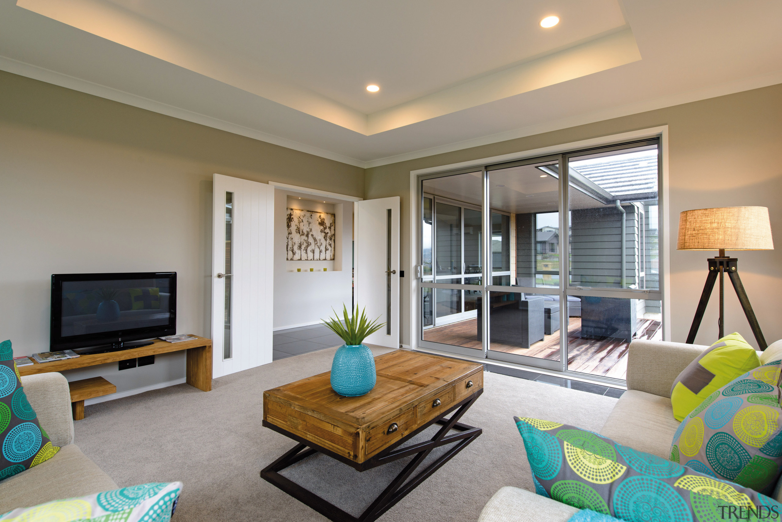 GJ Gardner Homes show home living - GJ ceiling, home, interior design, living room, property, real estate, room, gray