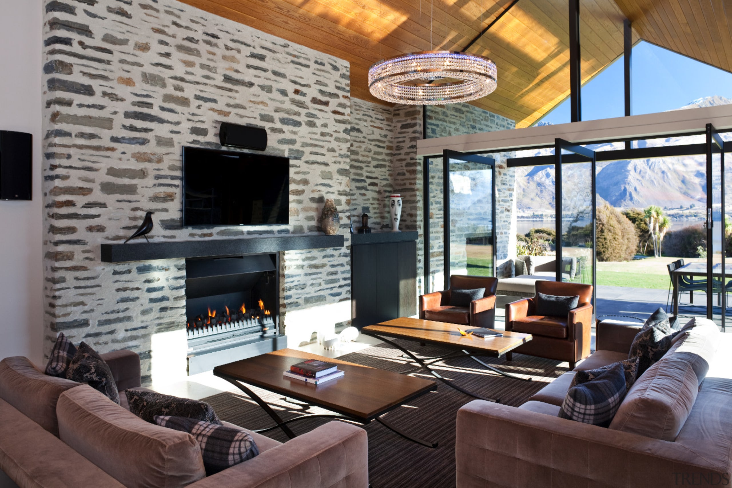 Take in the breathtaking views captured by this home, interior design, living room, property, real estate, room, gray, black