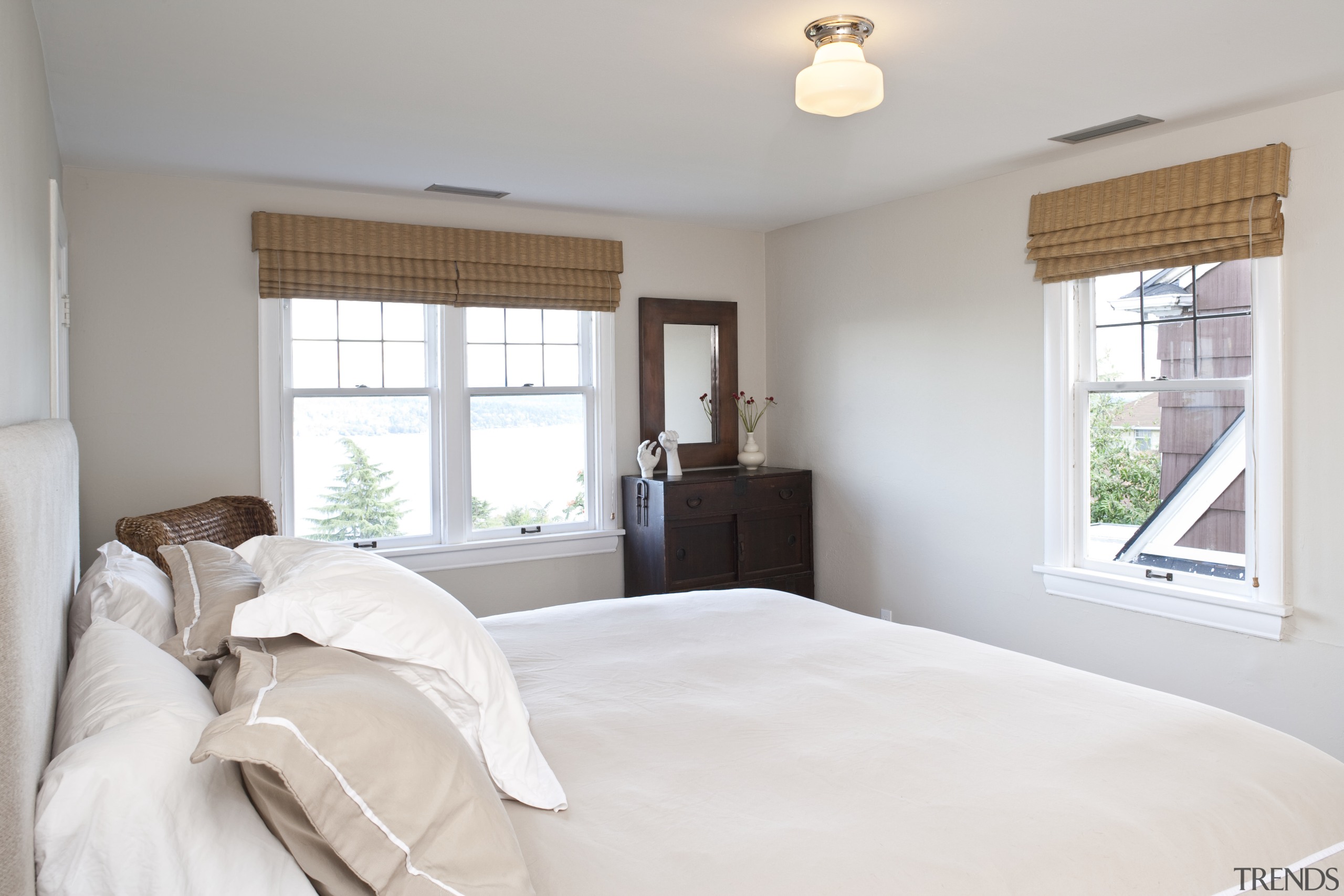 View of bedrooms. - View of bedrooms. - bed frame, bedroom, estate, home, house, interior design, property, real estate, room, window, window covering, white