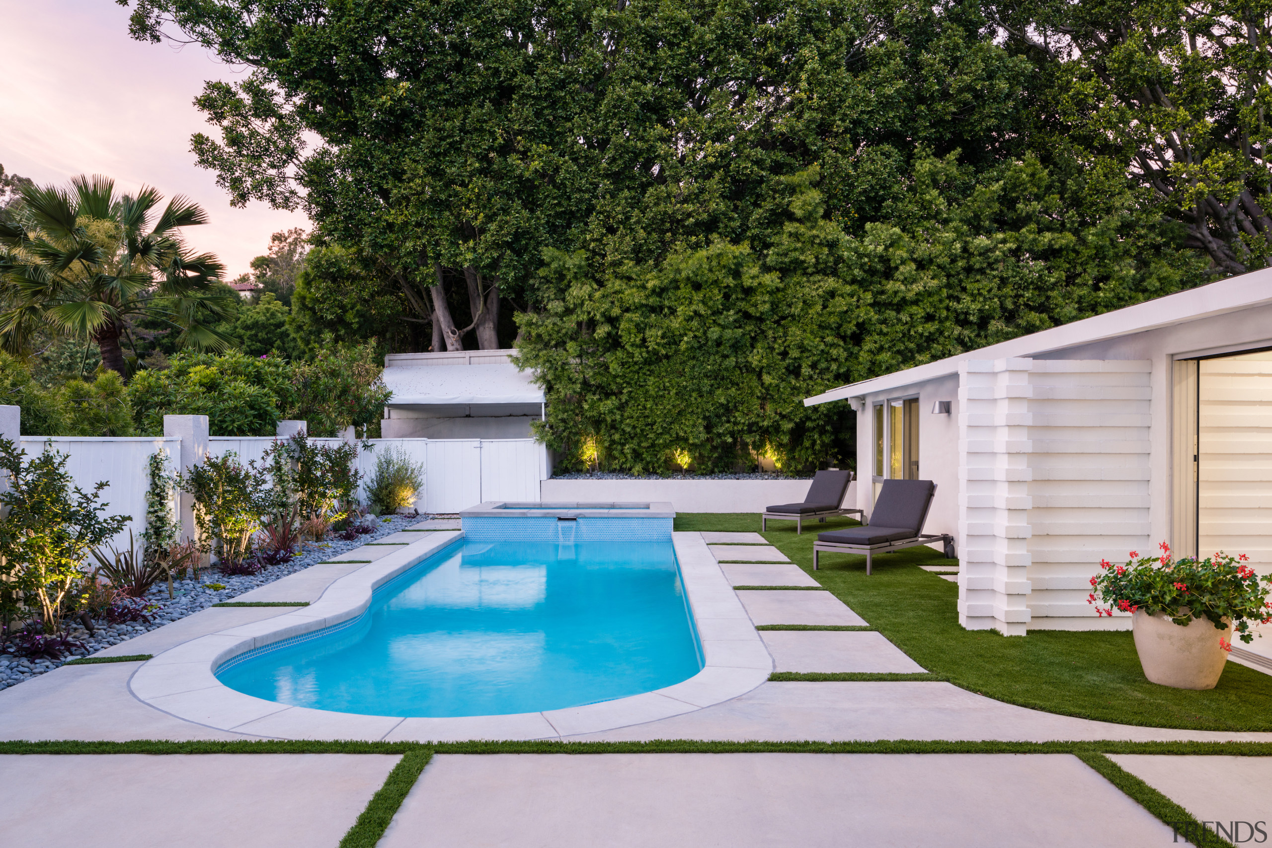 The home's elegant existing swimming pool. - Modest 