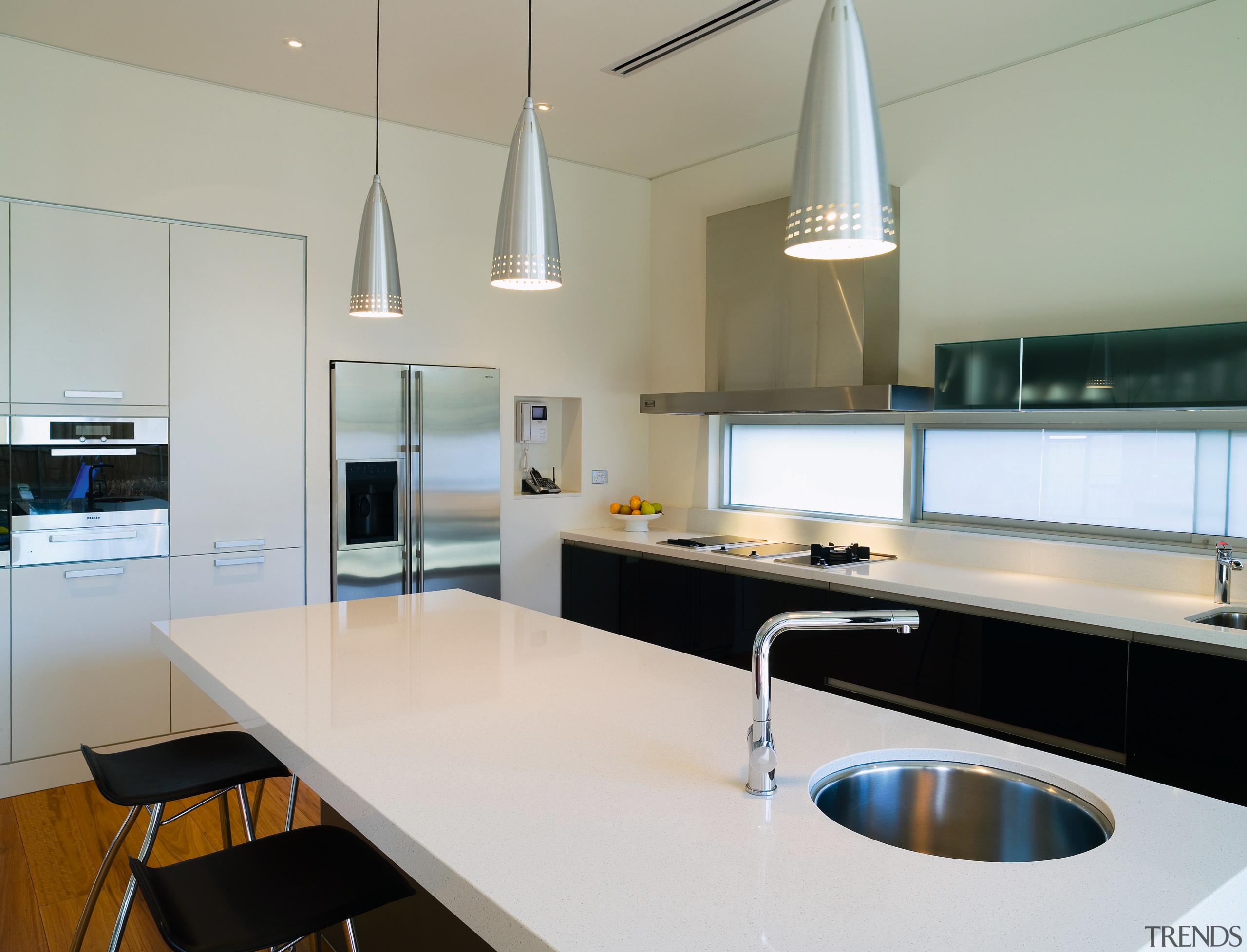 A view of the kitchen, wooden flooring and countertop, interior design, kitchen, real estate, room, gray