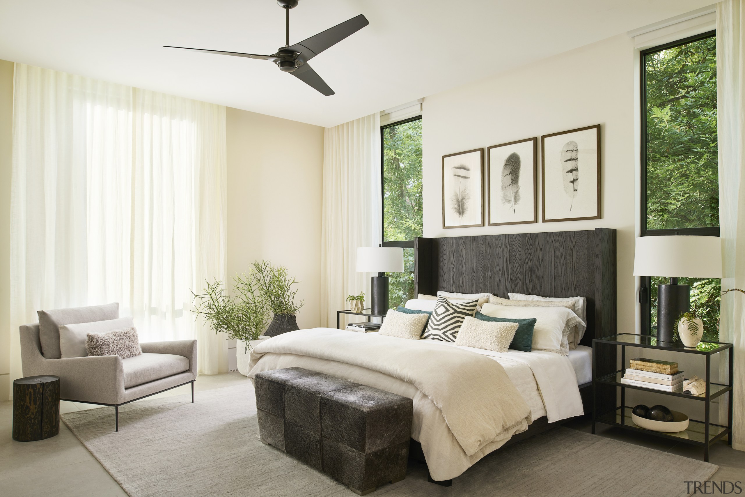 One of the generous bedrooms in the home.  