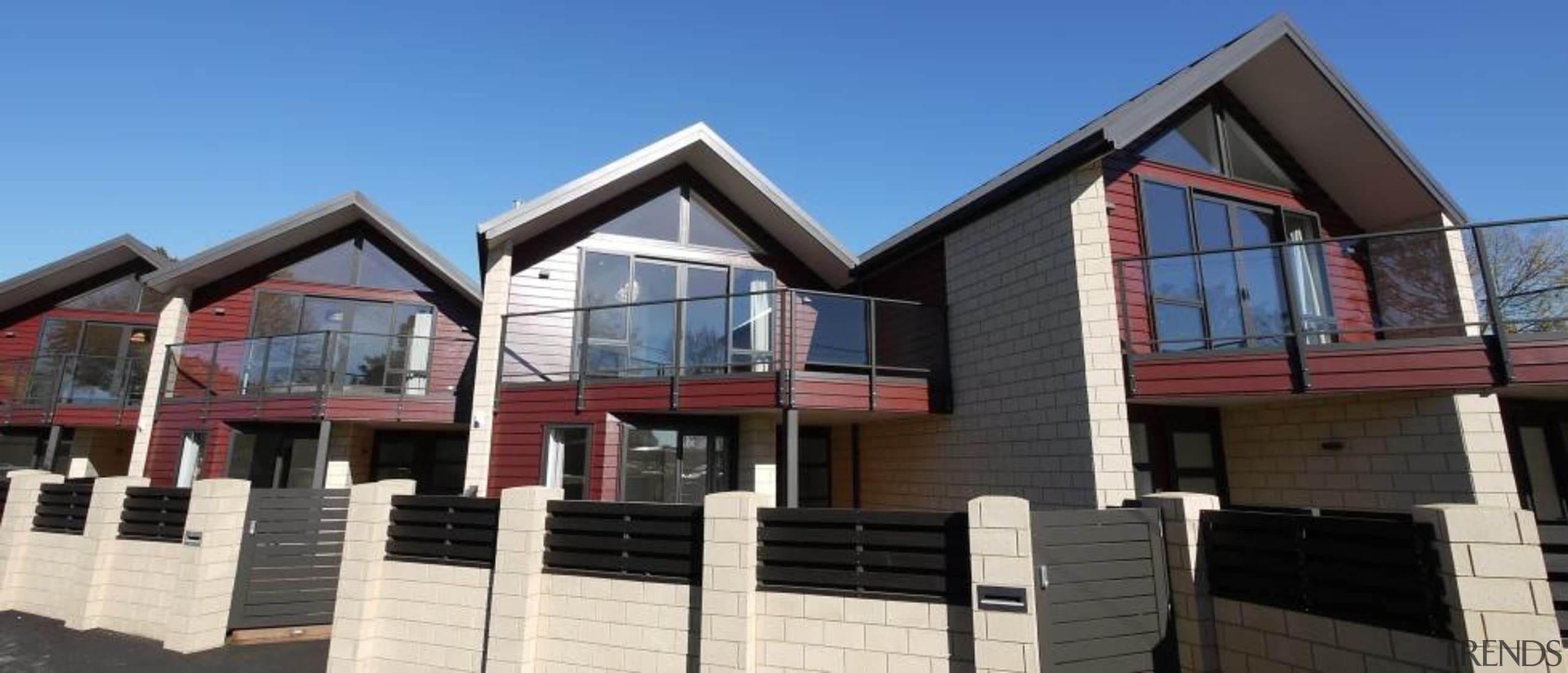 Multi unit design by Design House Architecture - building, elevation, facade, home, house, neighbourhood, property, real estate, residential area, siding, window, black, teal