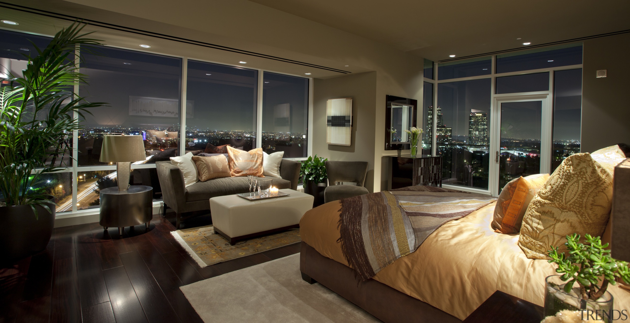 This master suite was designed by Jon Kreuger home, interior design, living room, property, real estate, room, window, brown, black