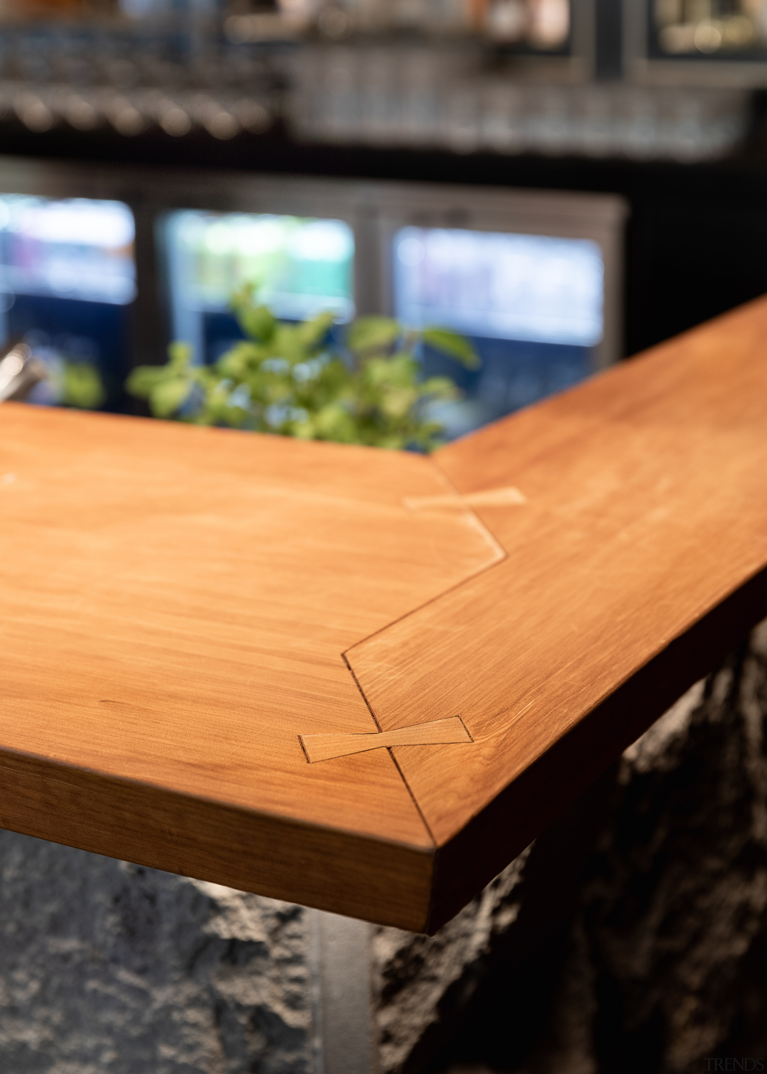 Sophisticated joinery contributes to the bar ambience. 