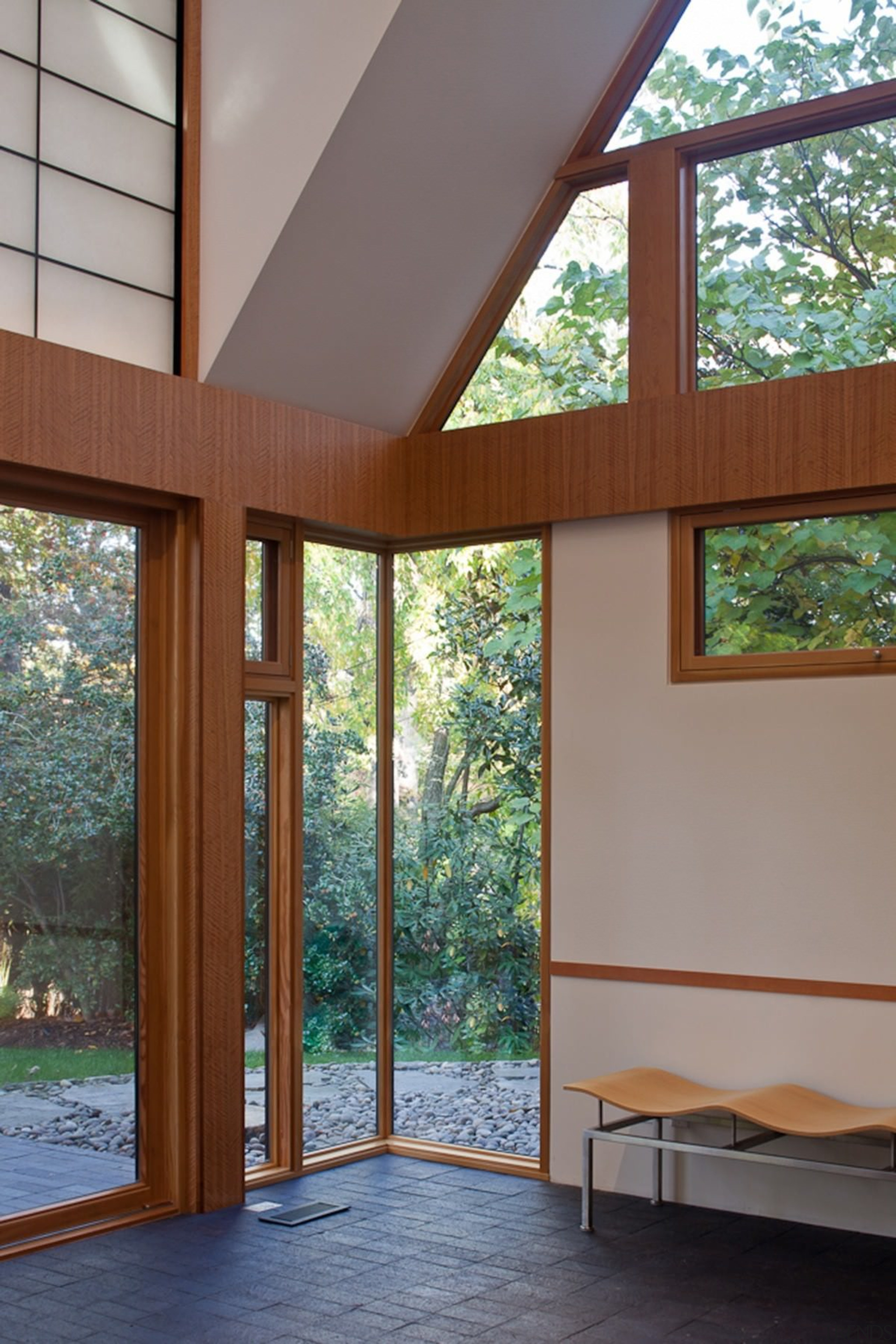 Photo by Jim Tetro - Window detail on architecture, ceiling, daylighting, home, house, interior design, real estate, window, wood, gray, brown