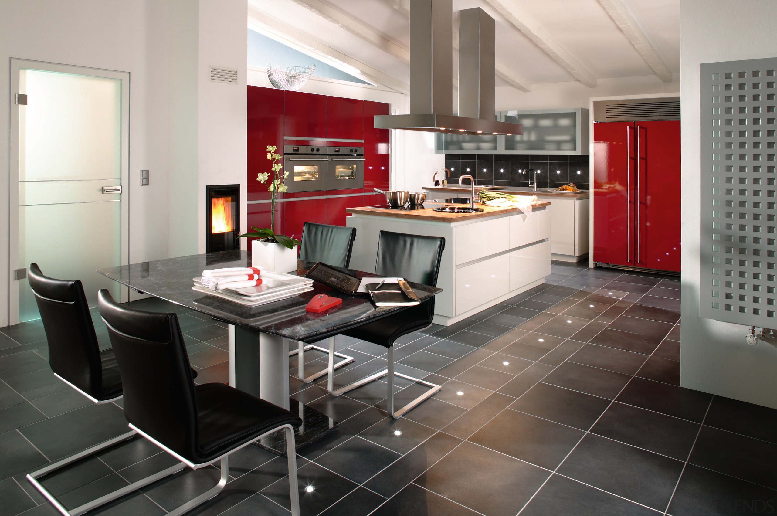 Nitschke design also offers a range of dining countertop, floor, flooring, home appliance, interior design, kitchen, gray, black