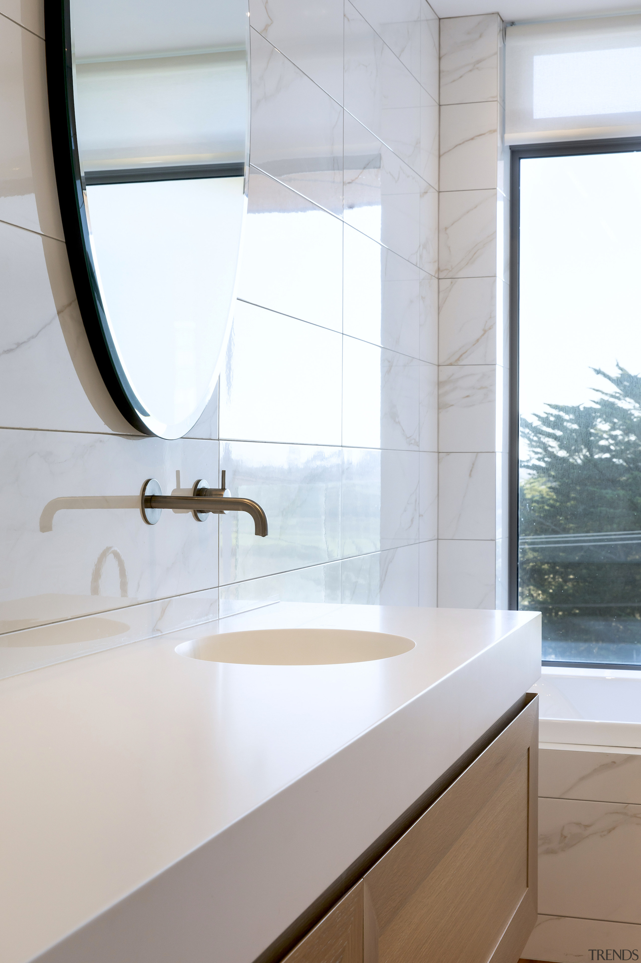 Corian basins are seamlessly integrated into the Corian 