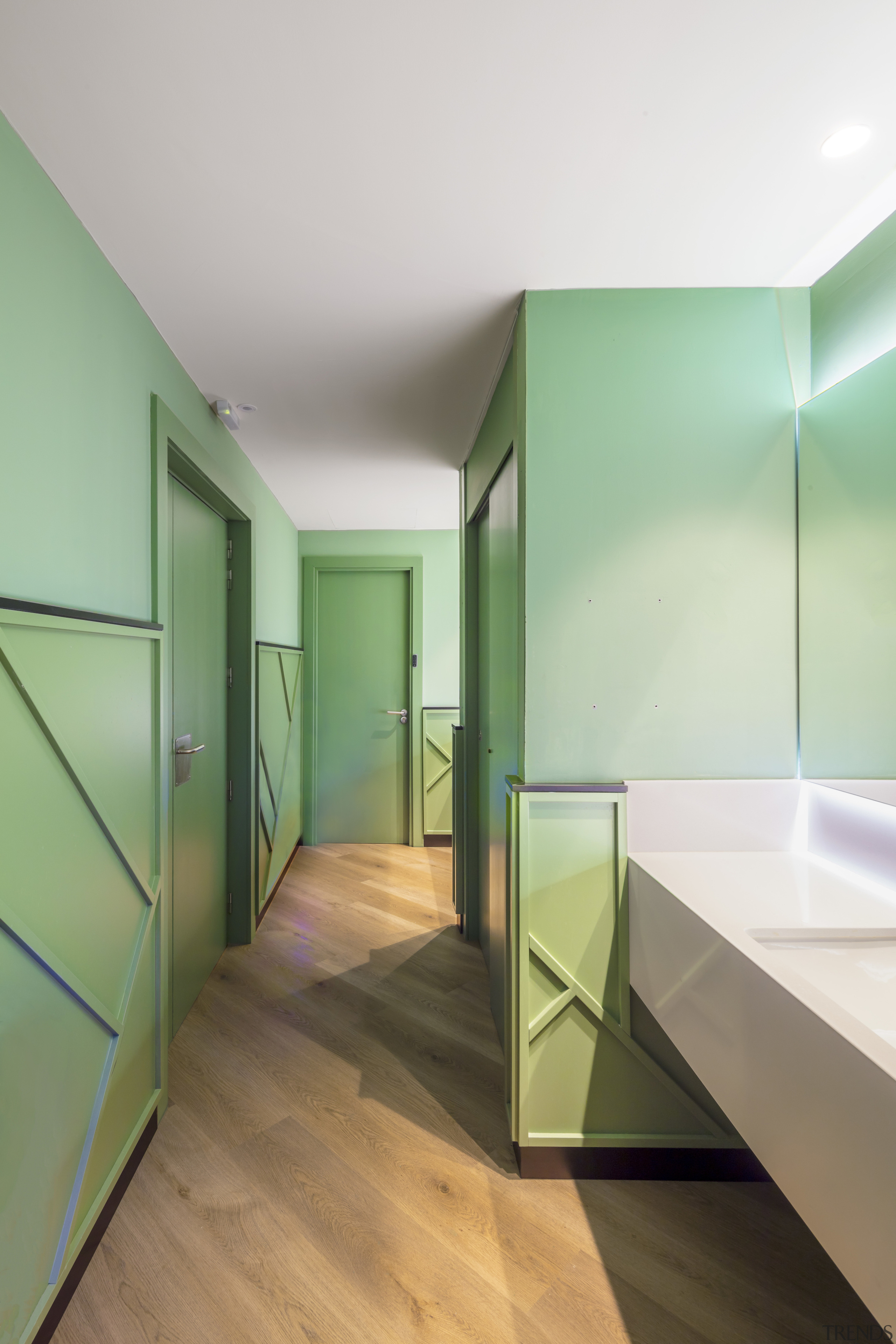 The executive toilets are green themed. - You're 