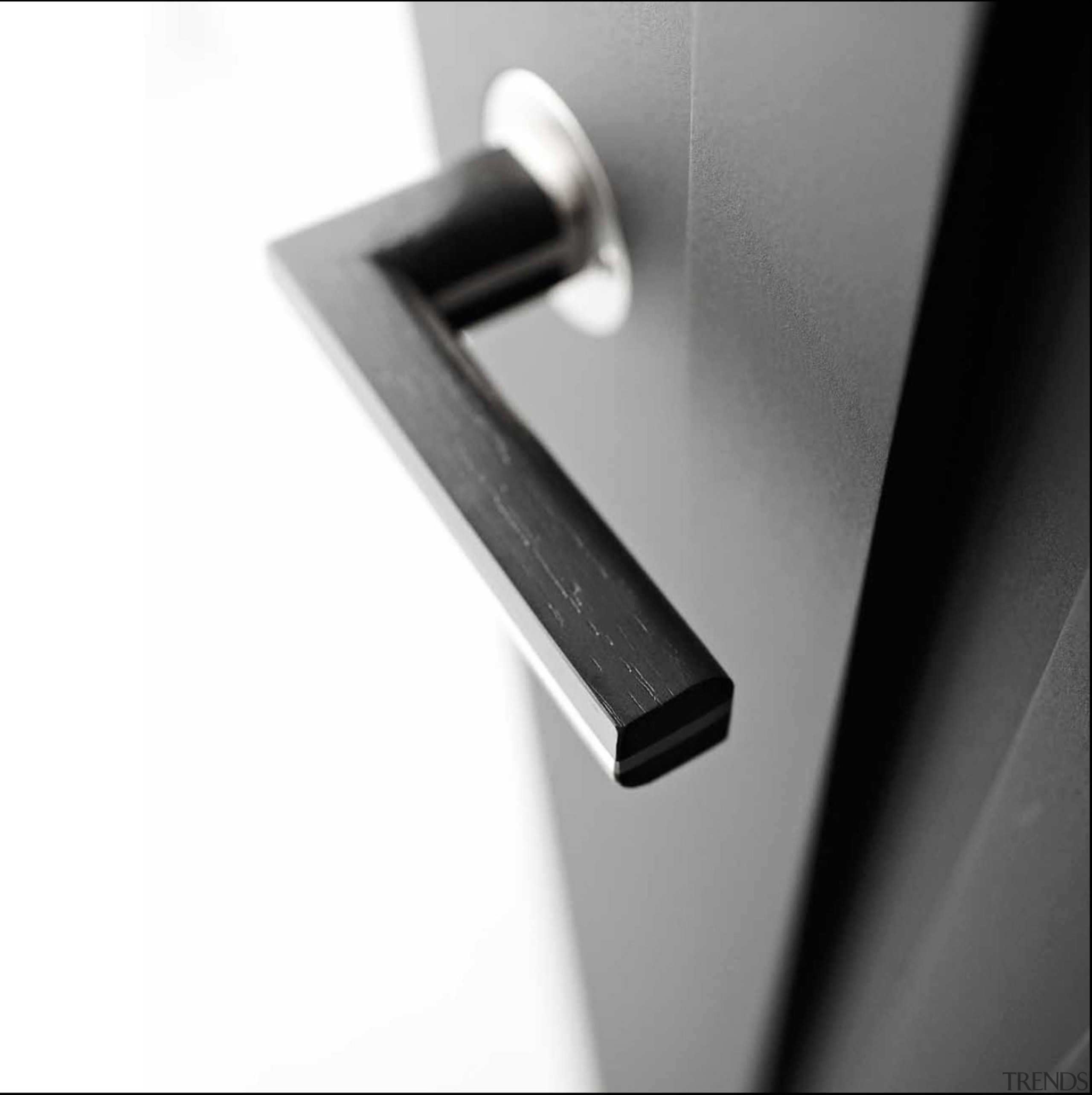 PBL22/50 - Solid Sprung Lever Handle Attached to angle, hardware accessory, product, product design, white, gray