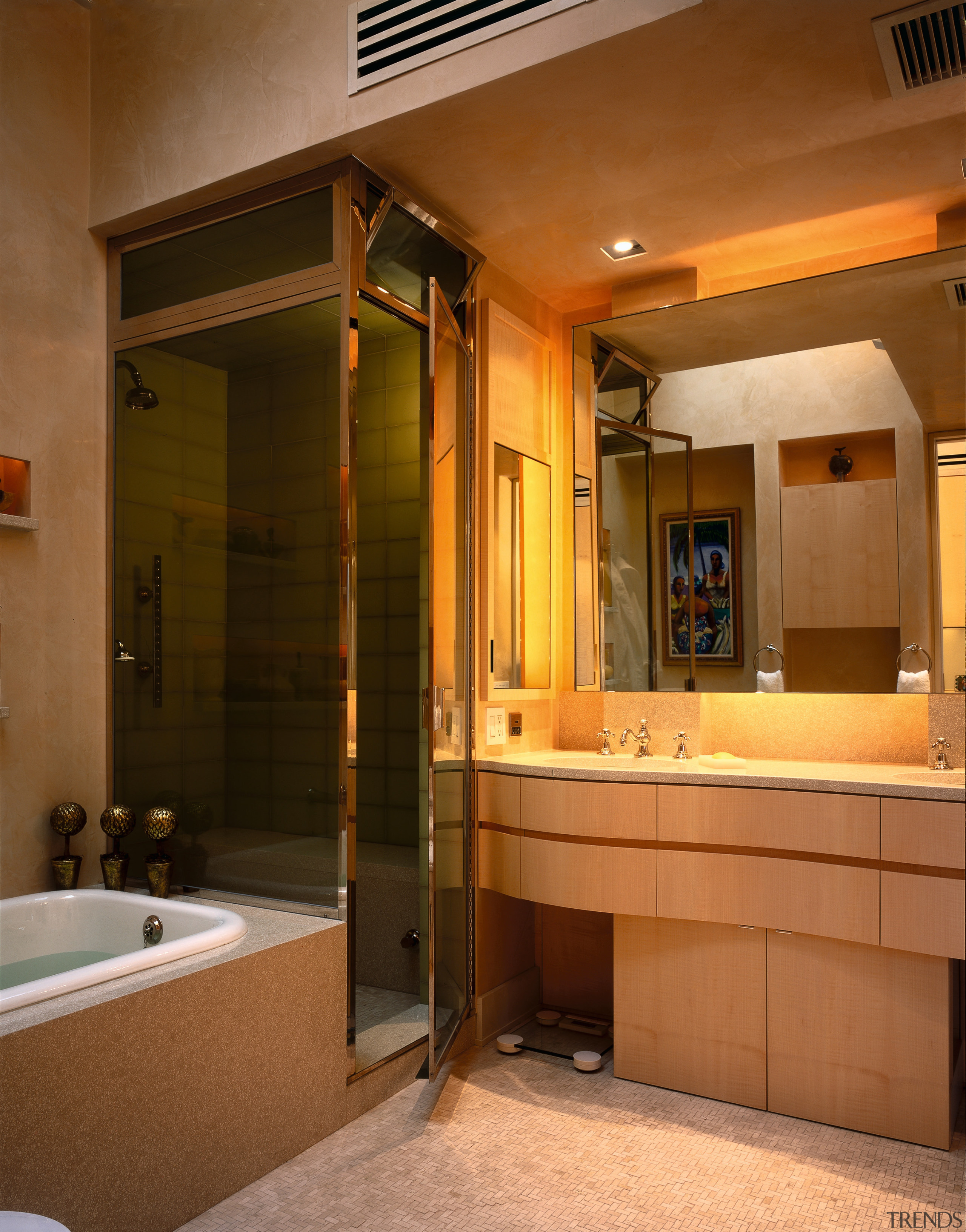 View of the master bathroom - View of bathroom, interior design, room, brown