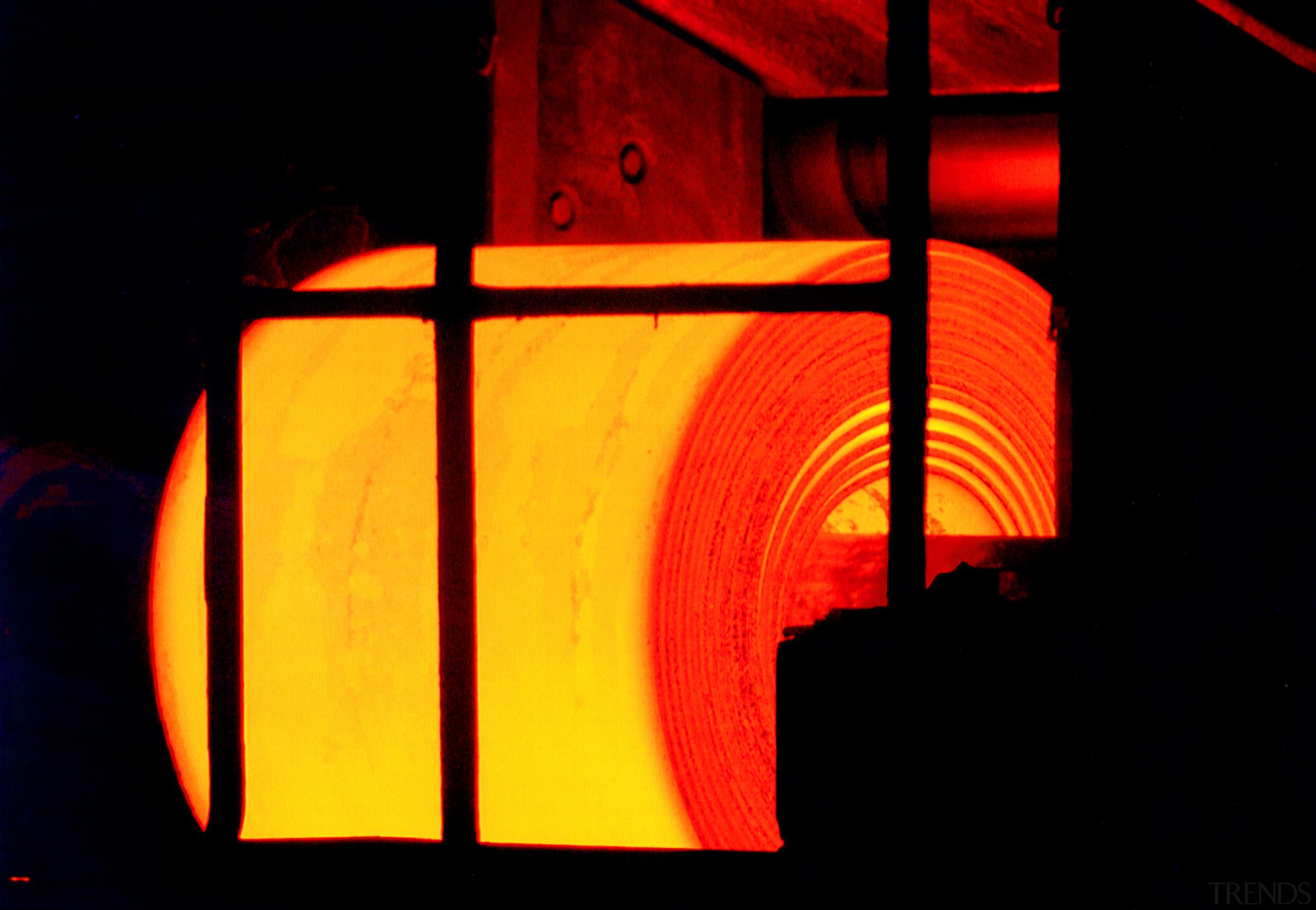 Hot Rolled Steel In The Coil Box - line, orange, yellow, black, red