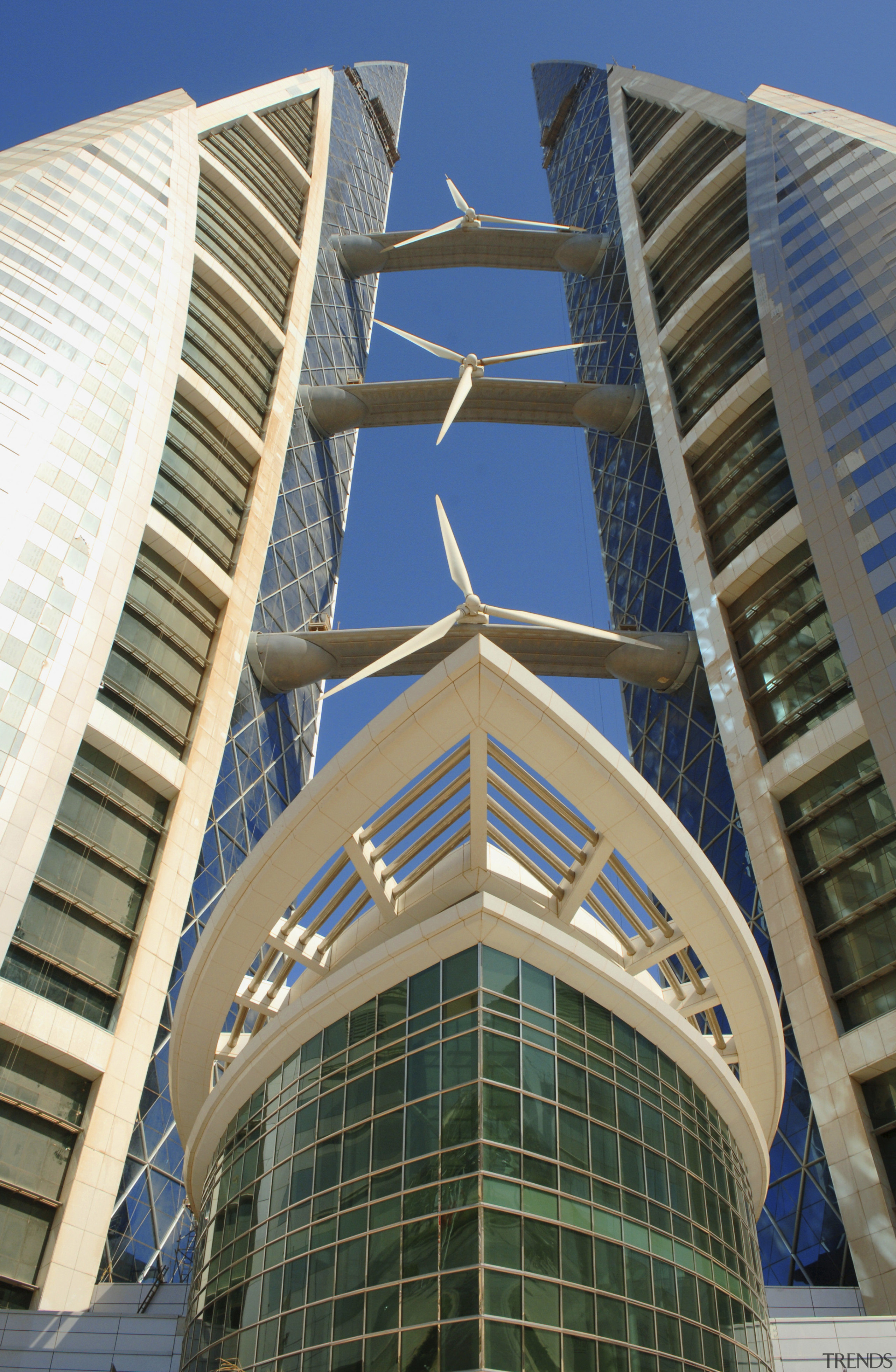 The new Bahrain world Trade Centre meets up architecture, building, commercial building, condominium, corporate headquarters, daylighting, daytime, facade, headquarters, landmark, line, metropolis, metropolitan area, mixed use, skyscraper, structure, tower block, urban area, window