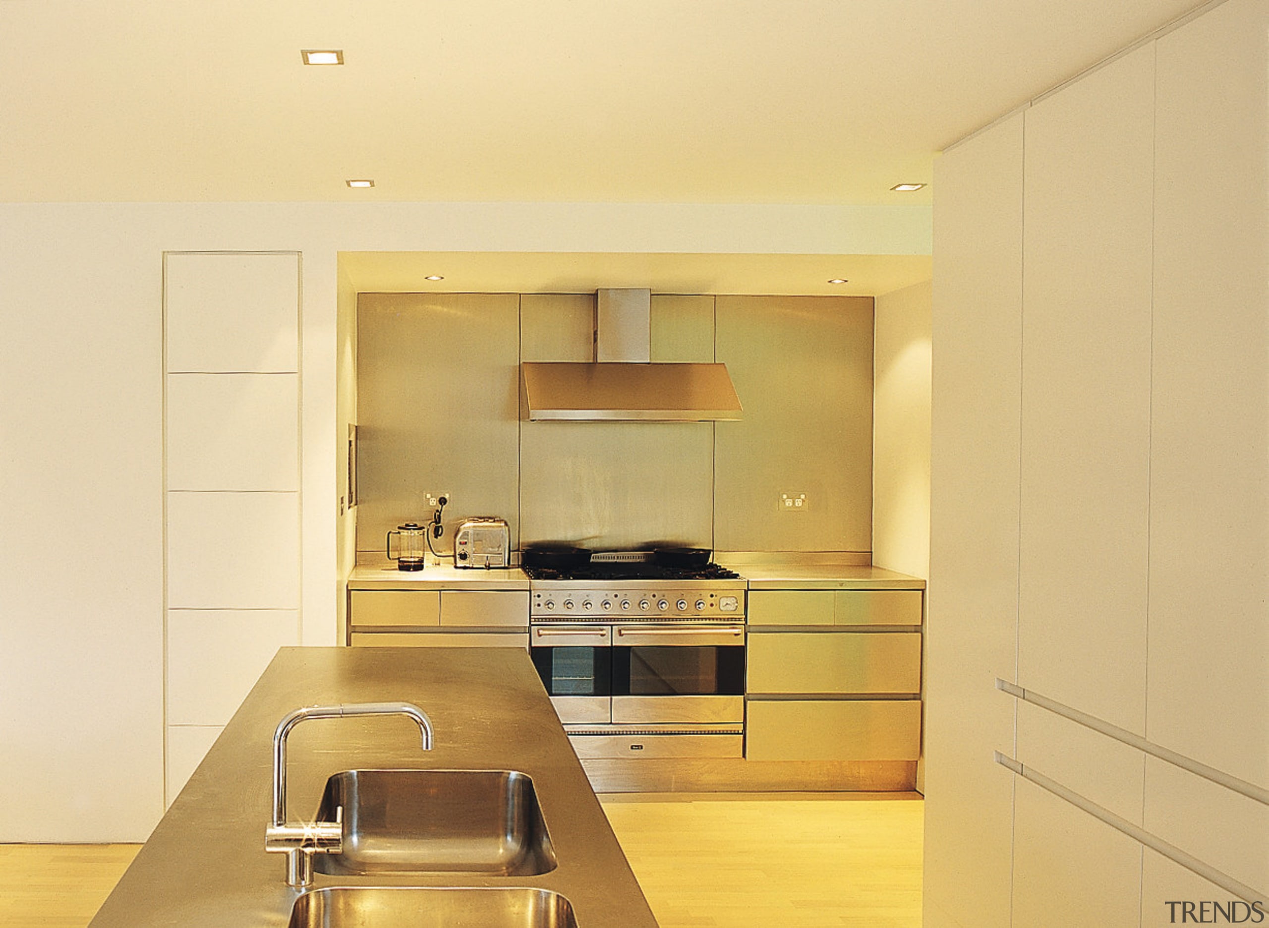 An interio view of the kitchen featuring timber apartment, architecture, cabinetry, countertop, floor, interior design, kitchen, real estate, room, orange