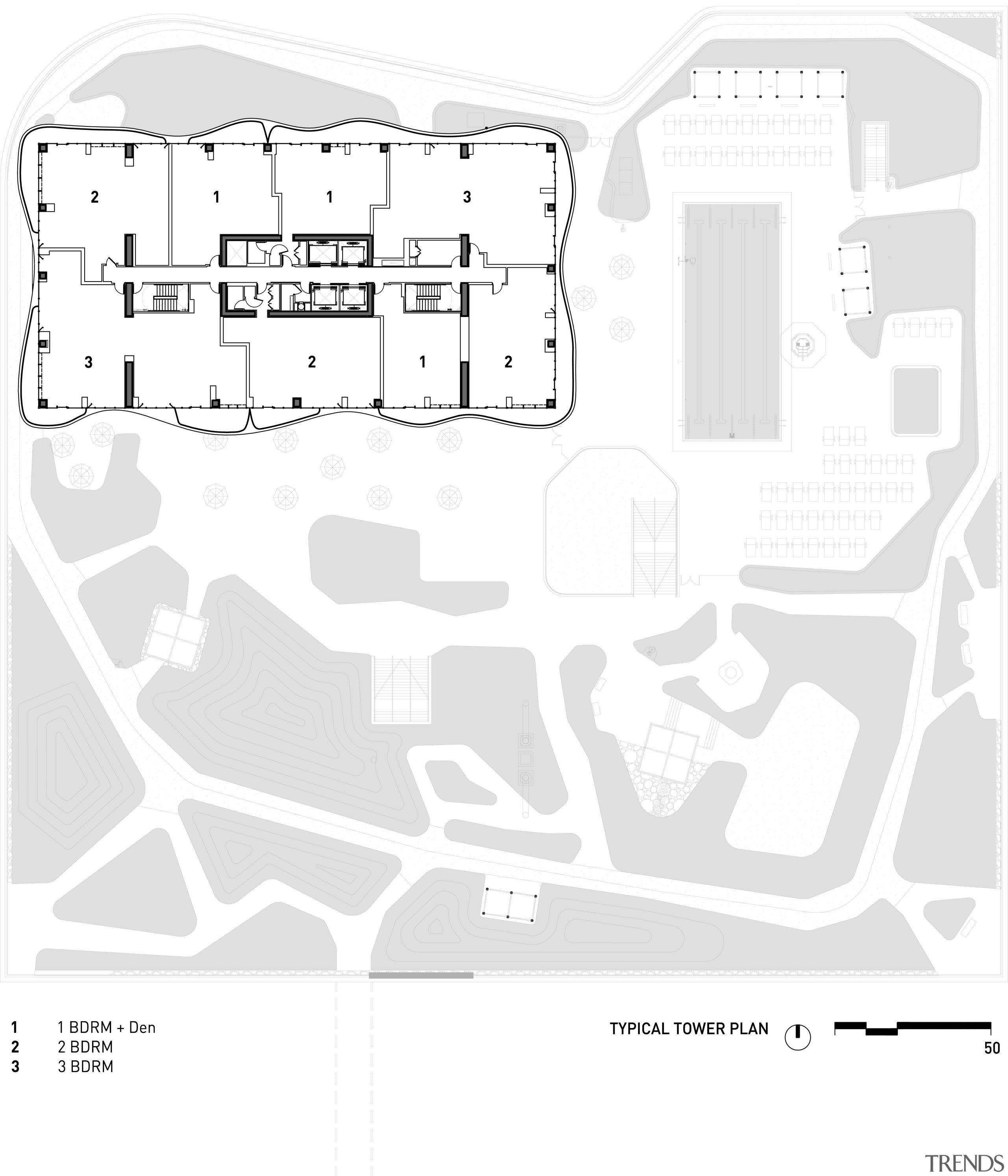 View of architectural drawings of the Aqua Tower angle, architecture, area, black and white, design, diagram, drawing, floor plan, font, line, monochrome, pattern, plan, product, product design, square, structure, text, white