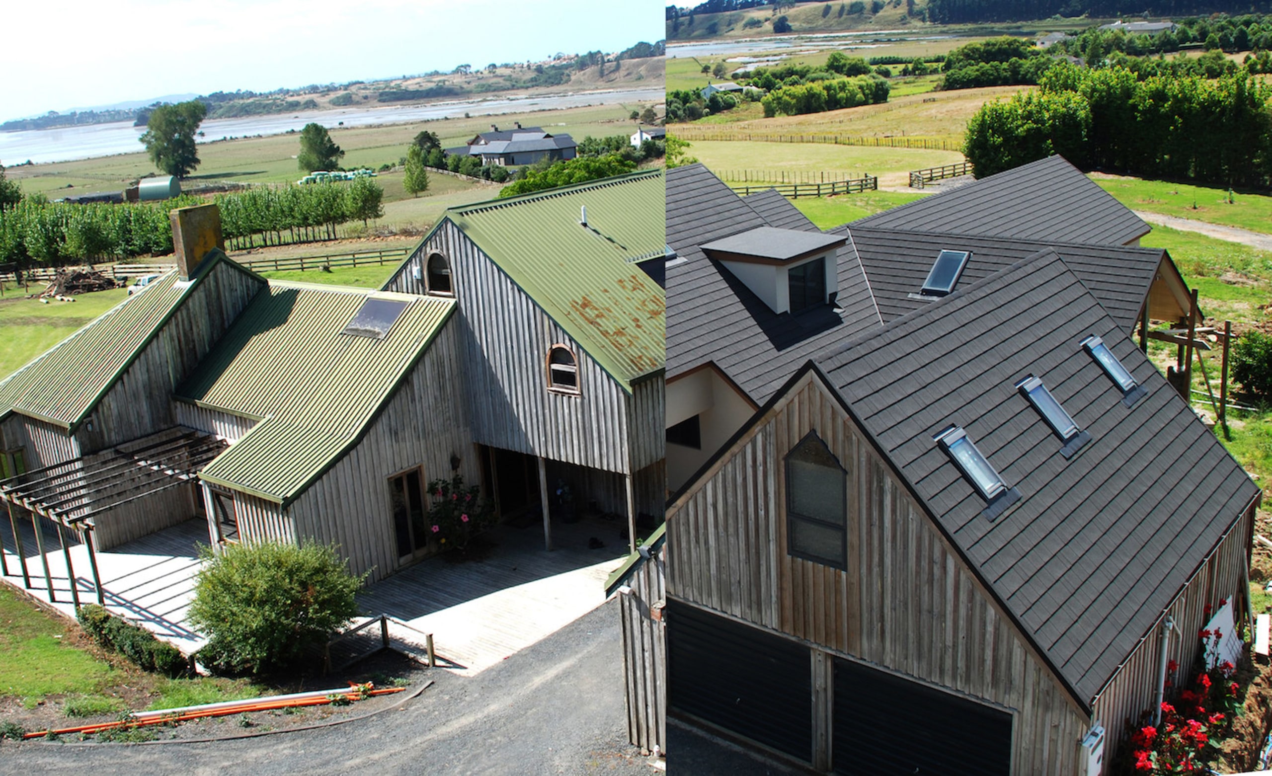 Before and after - cottage | home | cottage, home, house, outdoor structure, property, real estate, residential area, roof, shed, suburb, gray, black