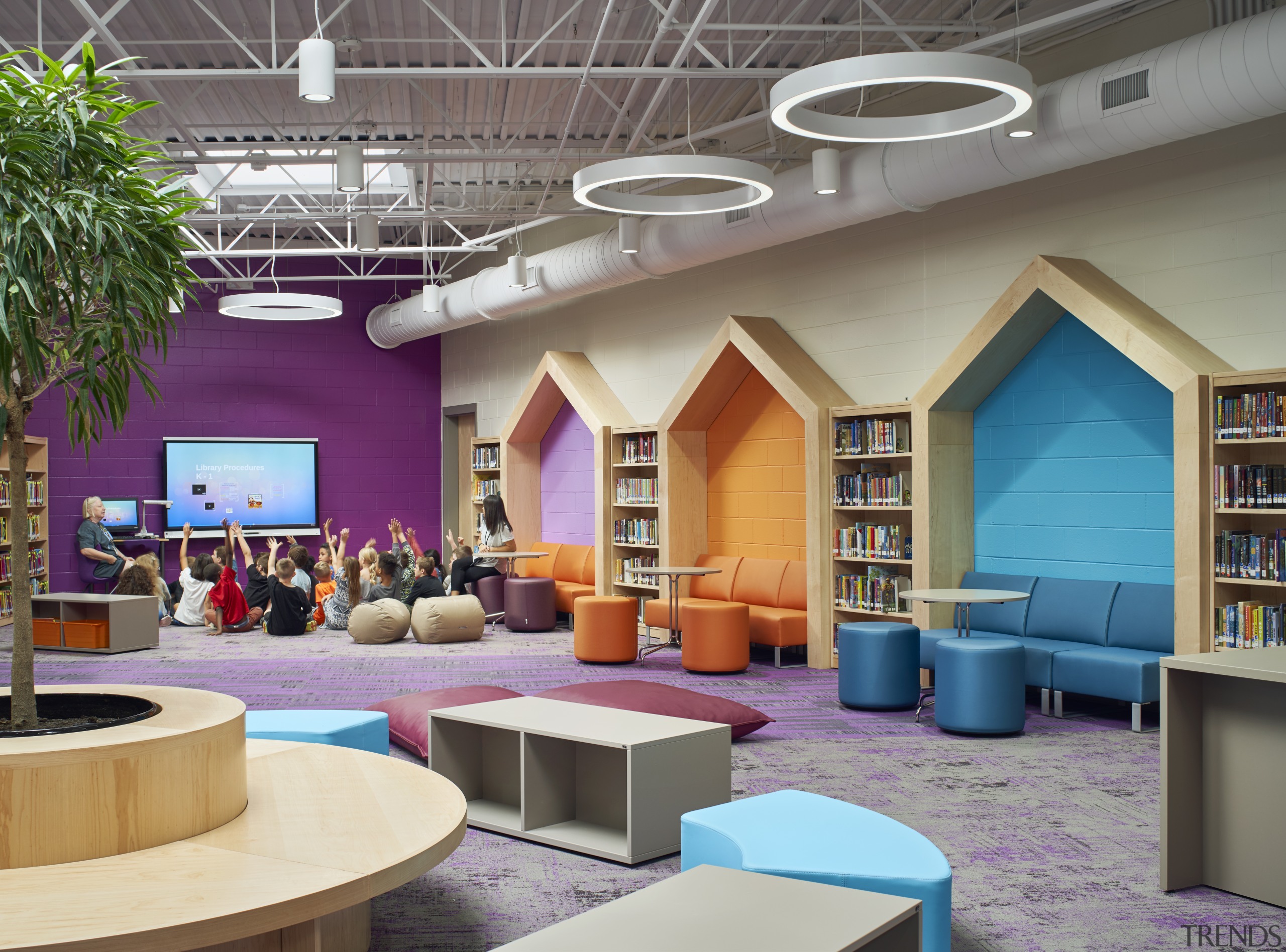 The colourful school environments help with children’s spacial gray