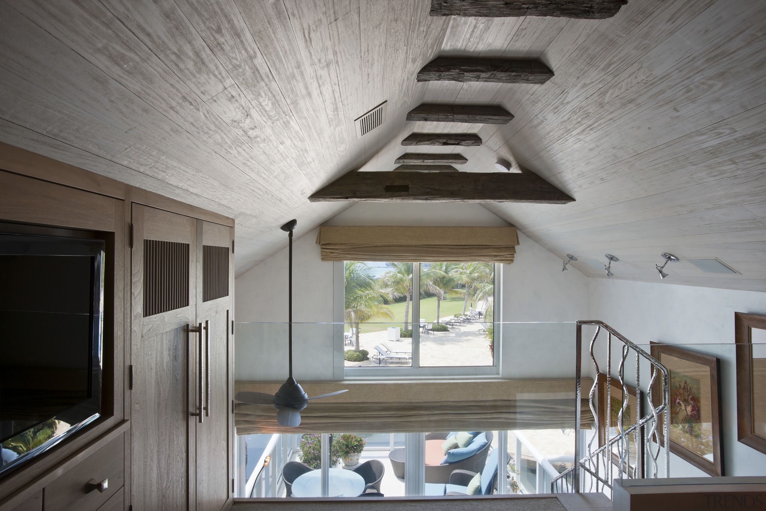 This homes' kitchen was designed by Mick De architecture, ceiling, daylighting, home, house, interior design, real estate, window, gray