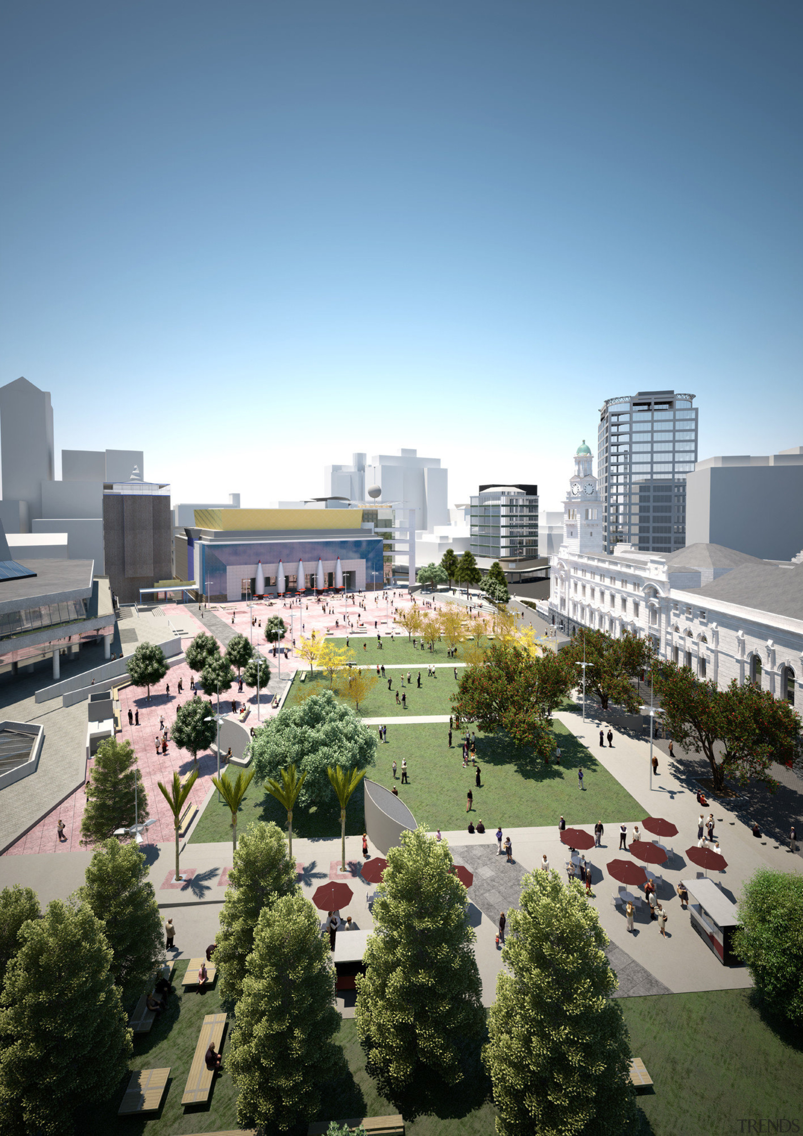 Image of the beautiful Auckland City. - Image architecture, bird's eye view, building, campus, city, cityscape, condominium, corporate headquarters, daytime, downtown, headquarters, metropolis, metropolitan area, mixed use, neighbourhood, real estate, residential area, sky, skyline, suburb, tower block, tree, urban area, urban design, teal