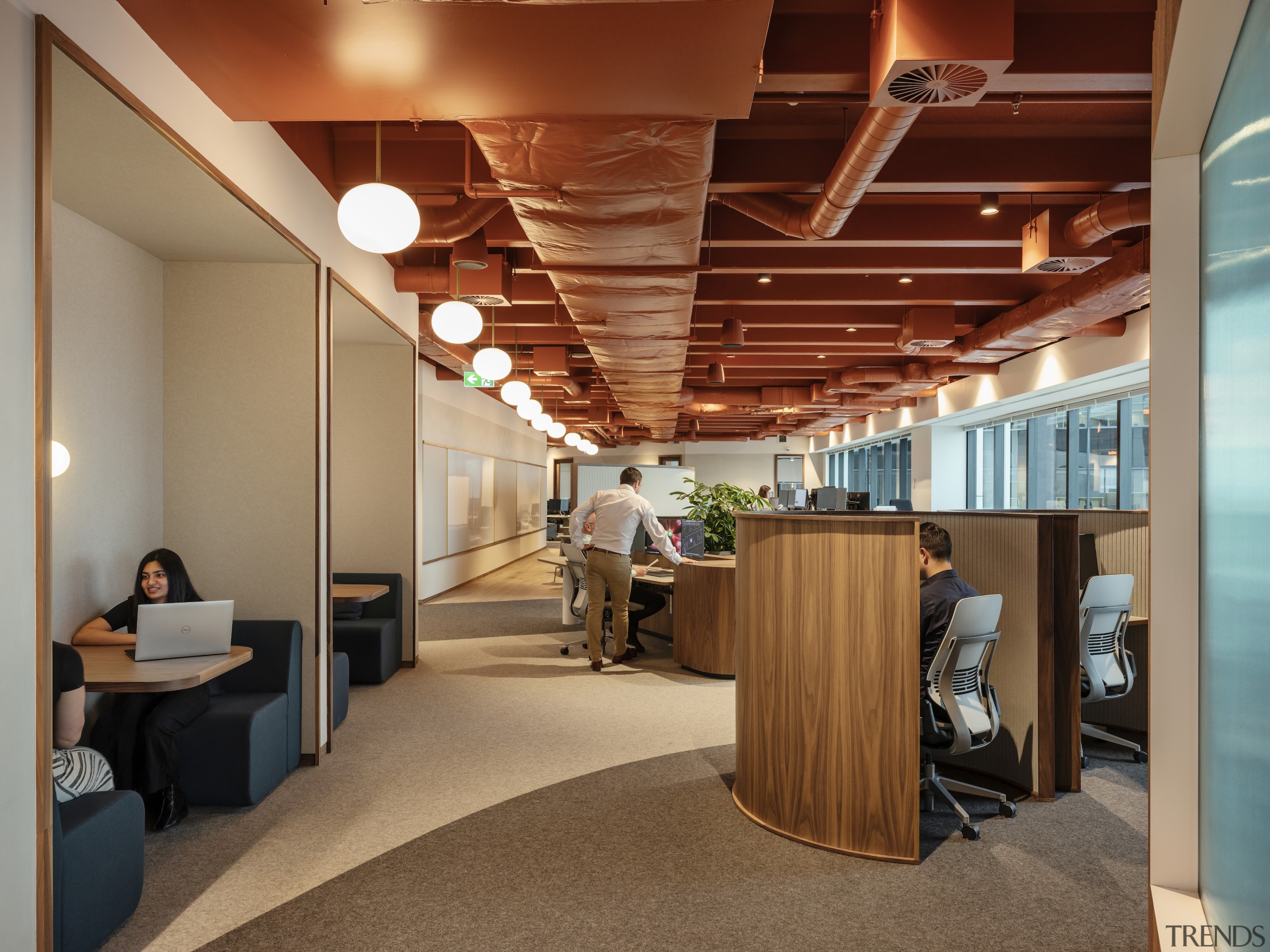 Post-Covid design elements in the Unispace studio include 