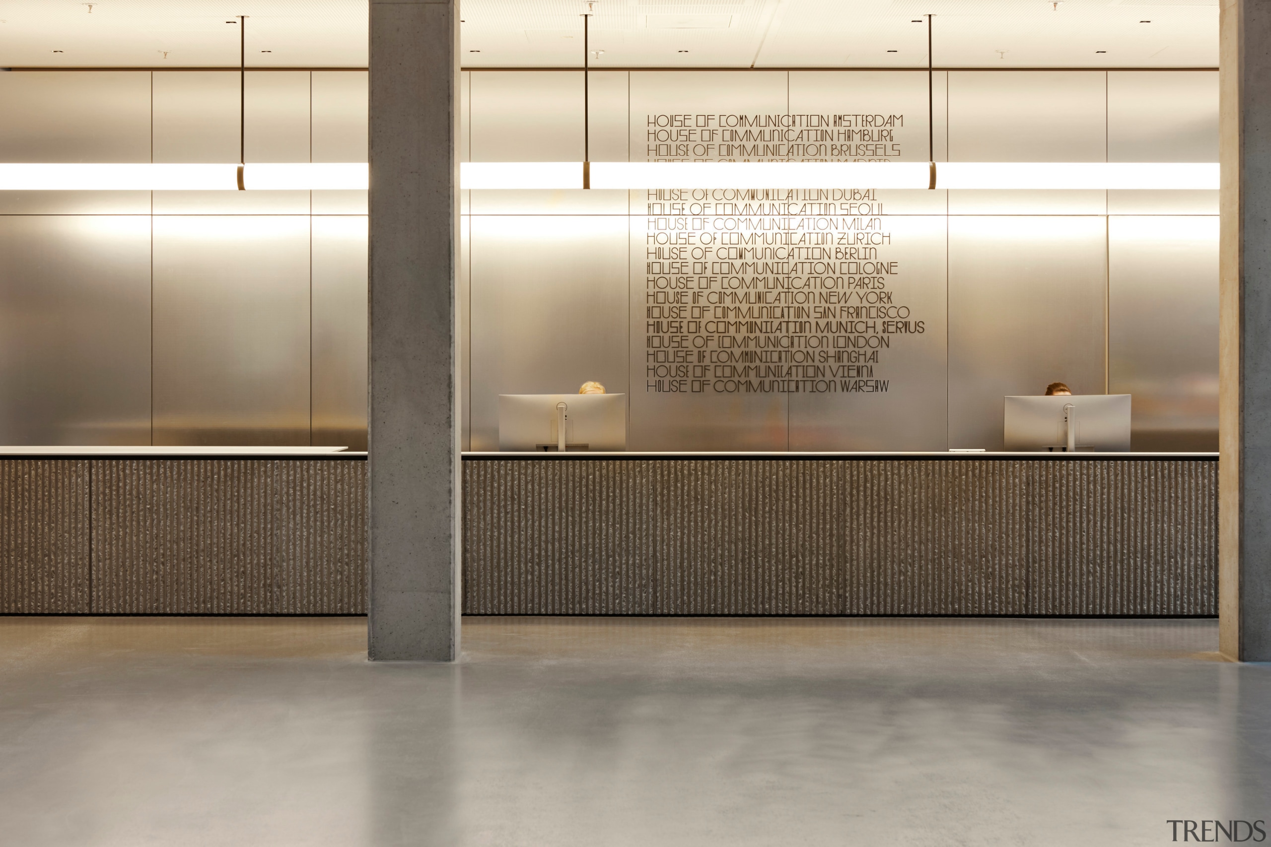 Reception desk, atrium. - Office uniform with a 