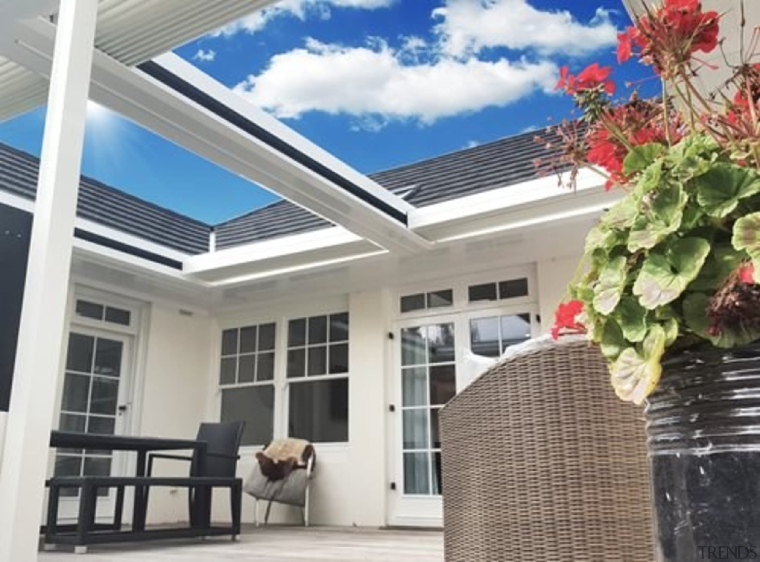 Concertina Retractable Louvres - daylighting | estate | daylighting, estate, home, house, property, real estate, roof, window, gray