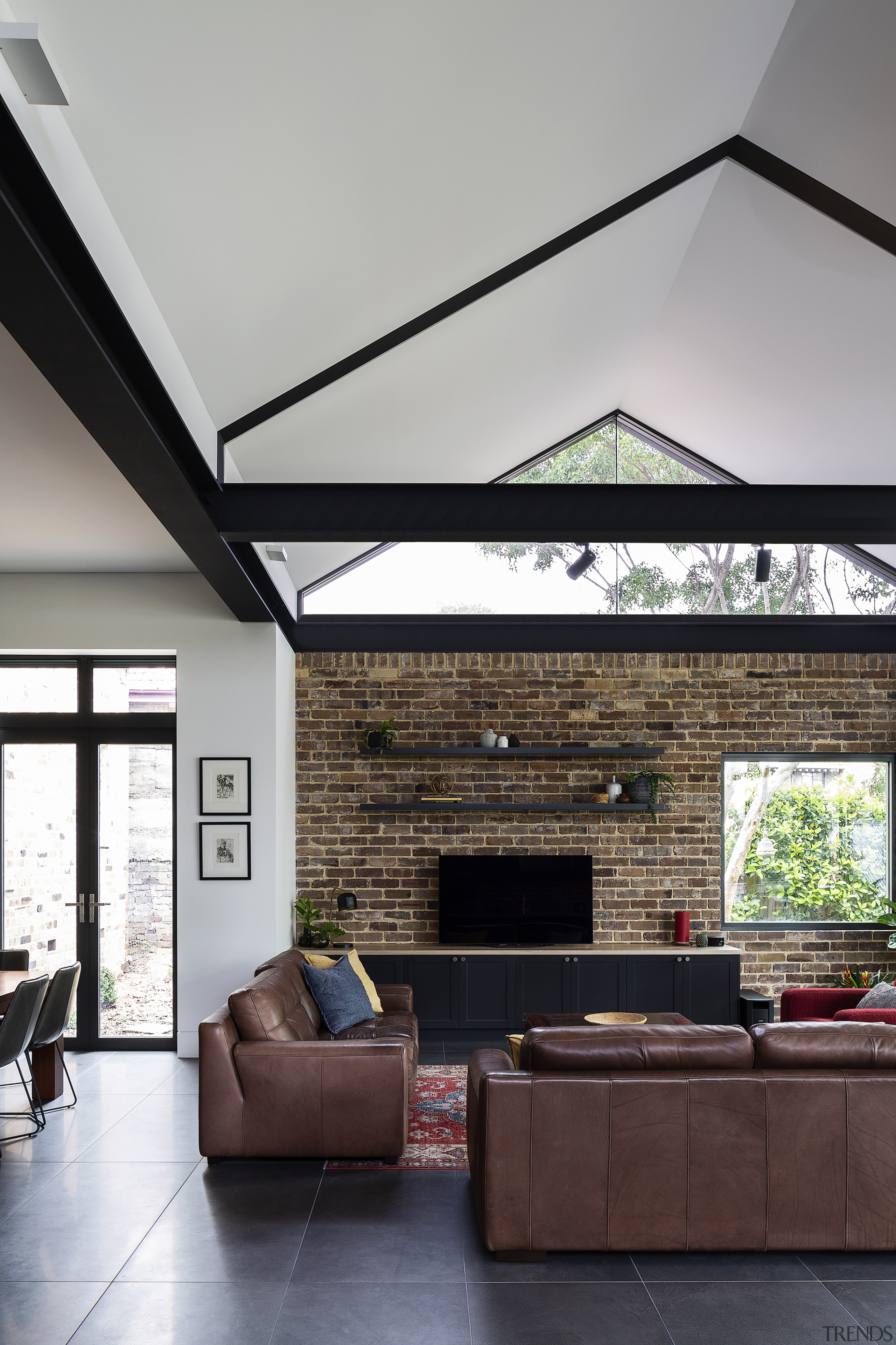 Glass ends to the gabled roof let in 