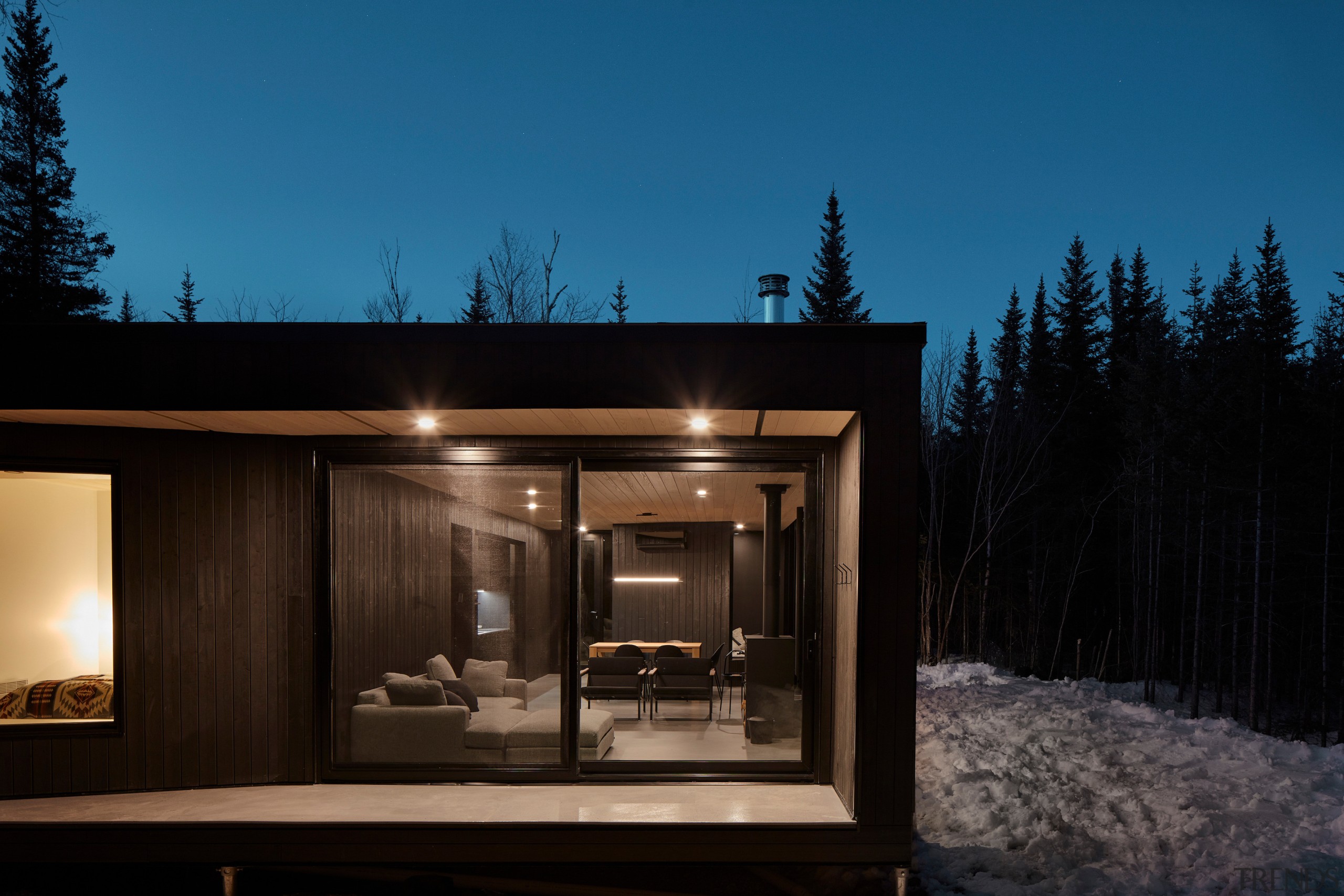 One of the cabins as night – the 