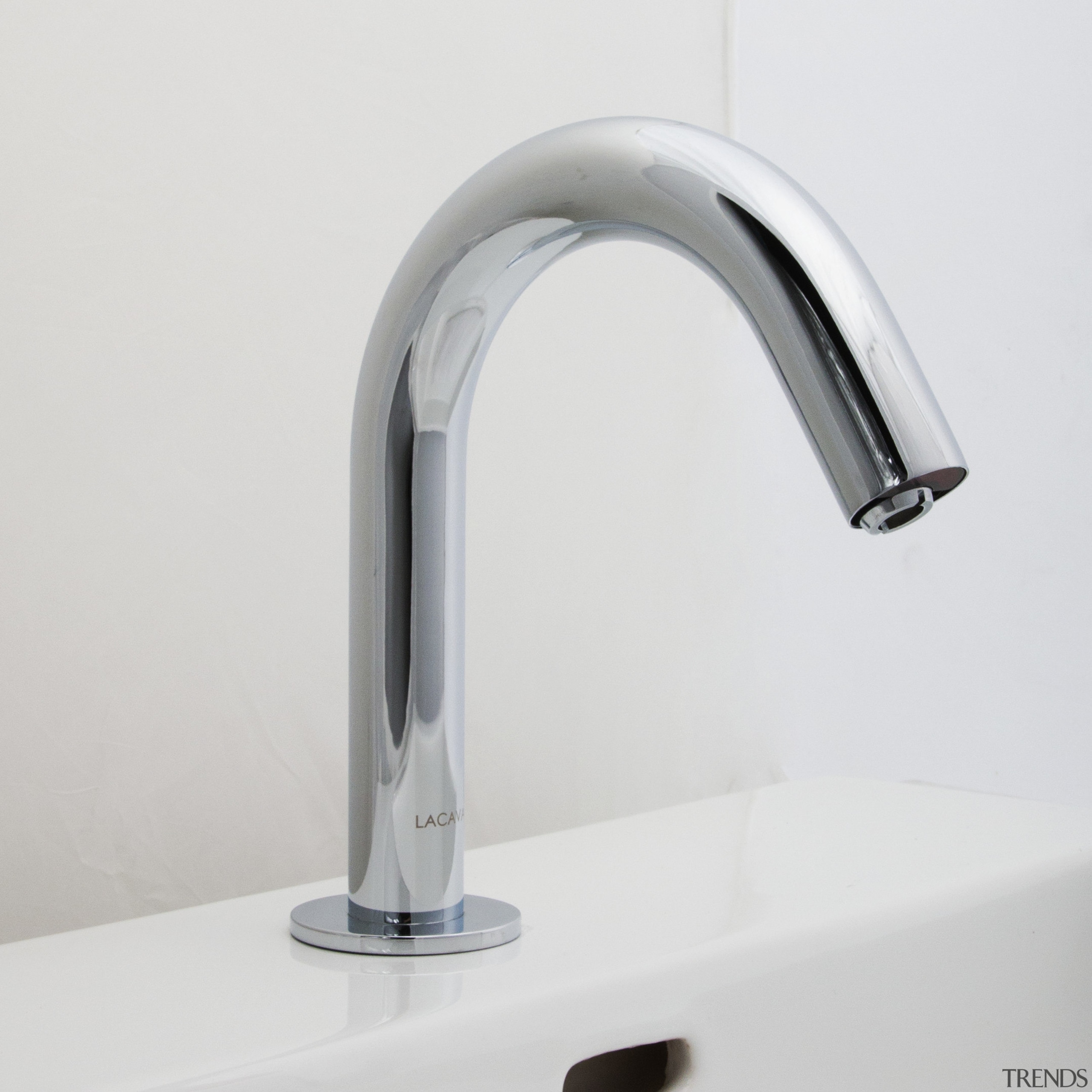 Zoom electronic faucets from Lacava automatically turn on hardware, lighting, plumbing fixture, product, product design, tap, white