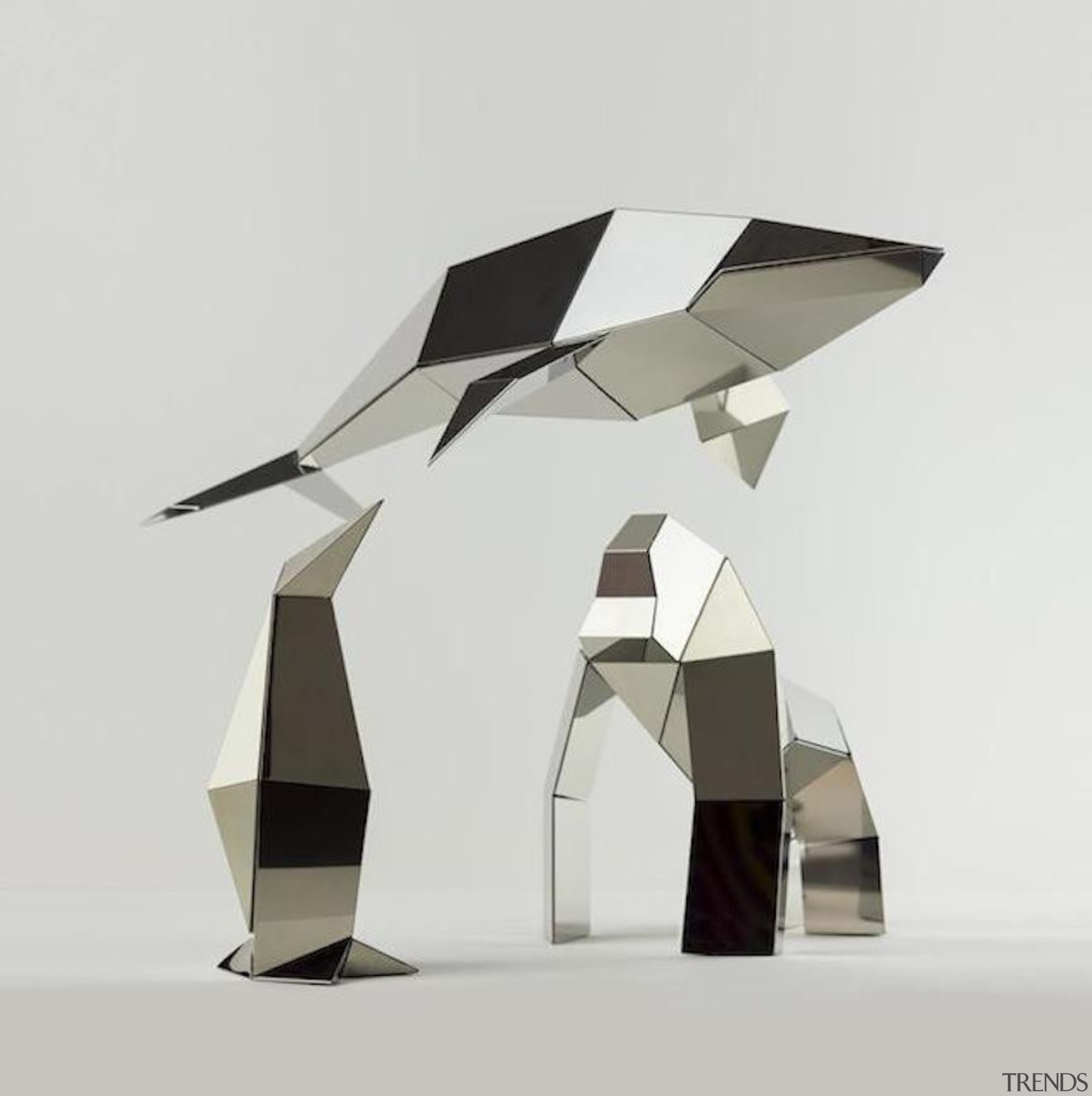 Poligon is a collection of foldable metallic sculptures furniture, product design, table, white