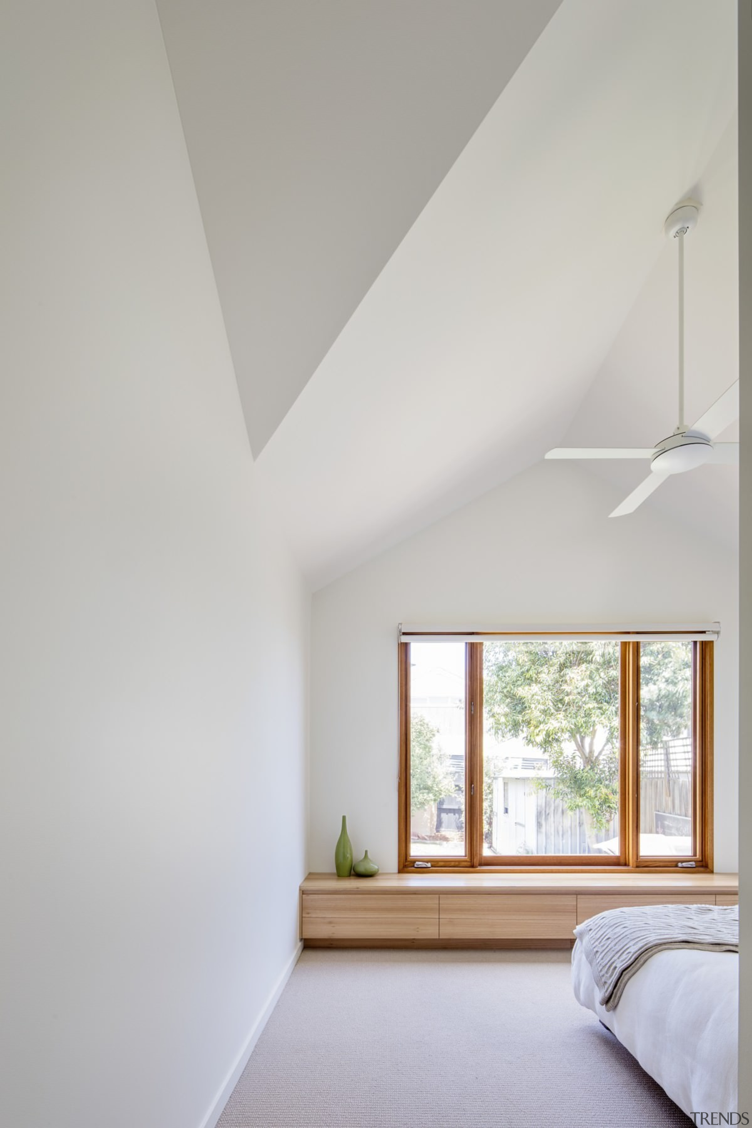 A window seat/bench is ideal for afternoon reading architecture, ceiling, daylighting, floor, home, house, interior design, real estate, room, window, wood, gray