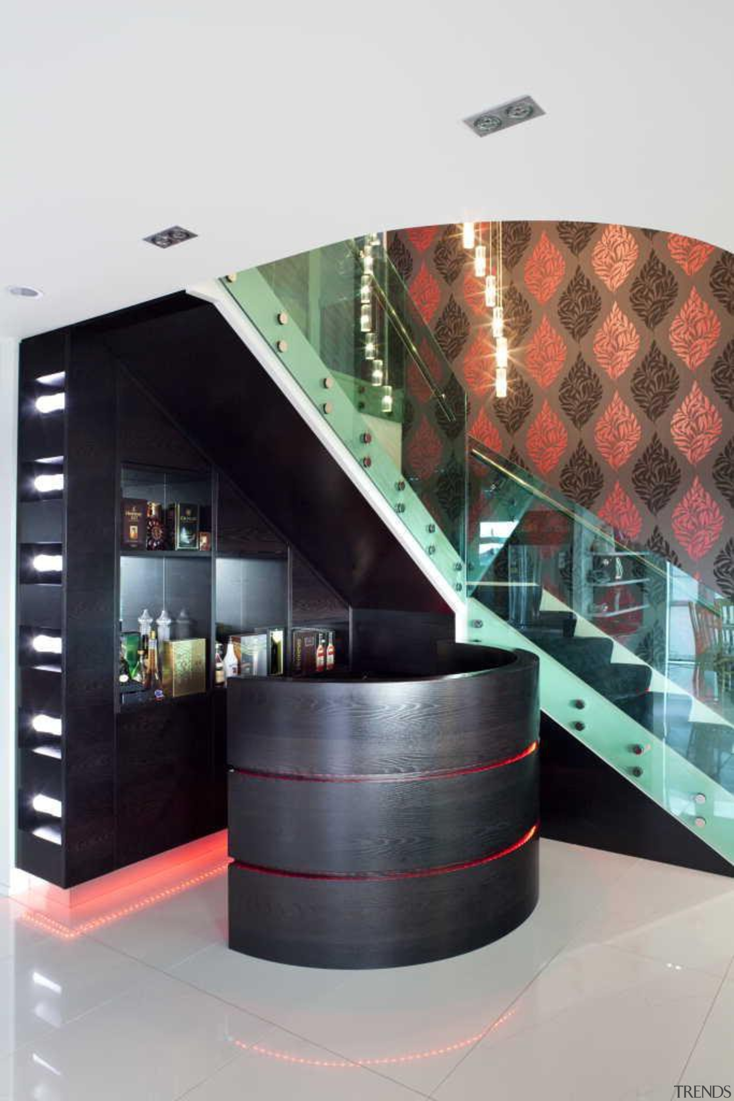 Black and red foyer - Foyer - furniture furniture, glass, interior design, lobby, product design, white, black