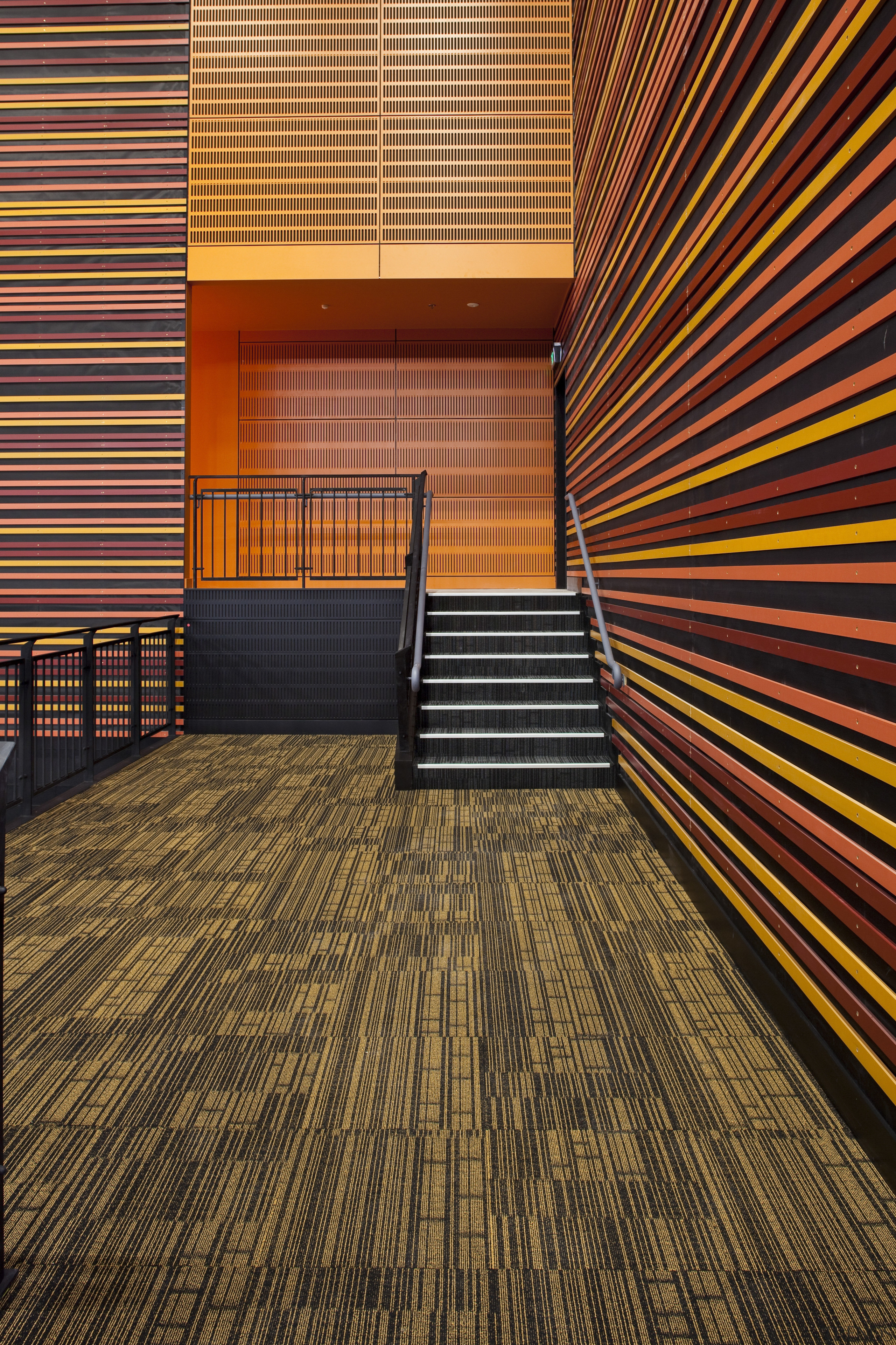 View of the interior at Claudlands Arena Hamilton, architecture, carpet, floor, flooring, hardwood, interior design, laminate flooring, line, wall, wood, wood flooring, wood stain, black